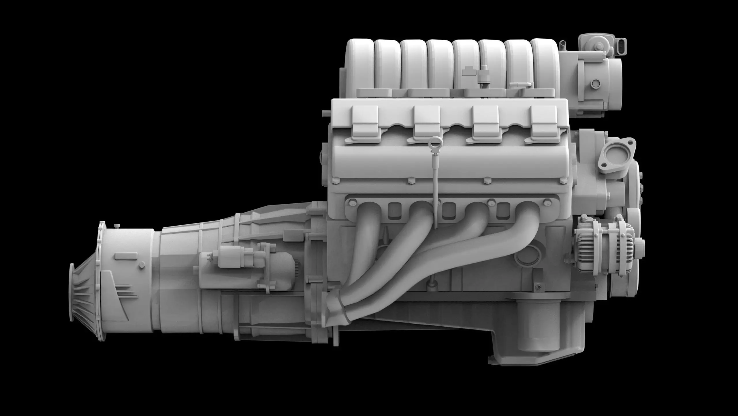 Dodge SRT Hemi V8 Low-poly 3D model_11