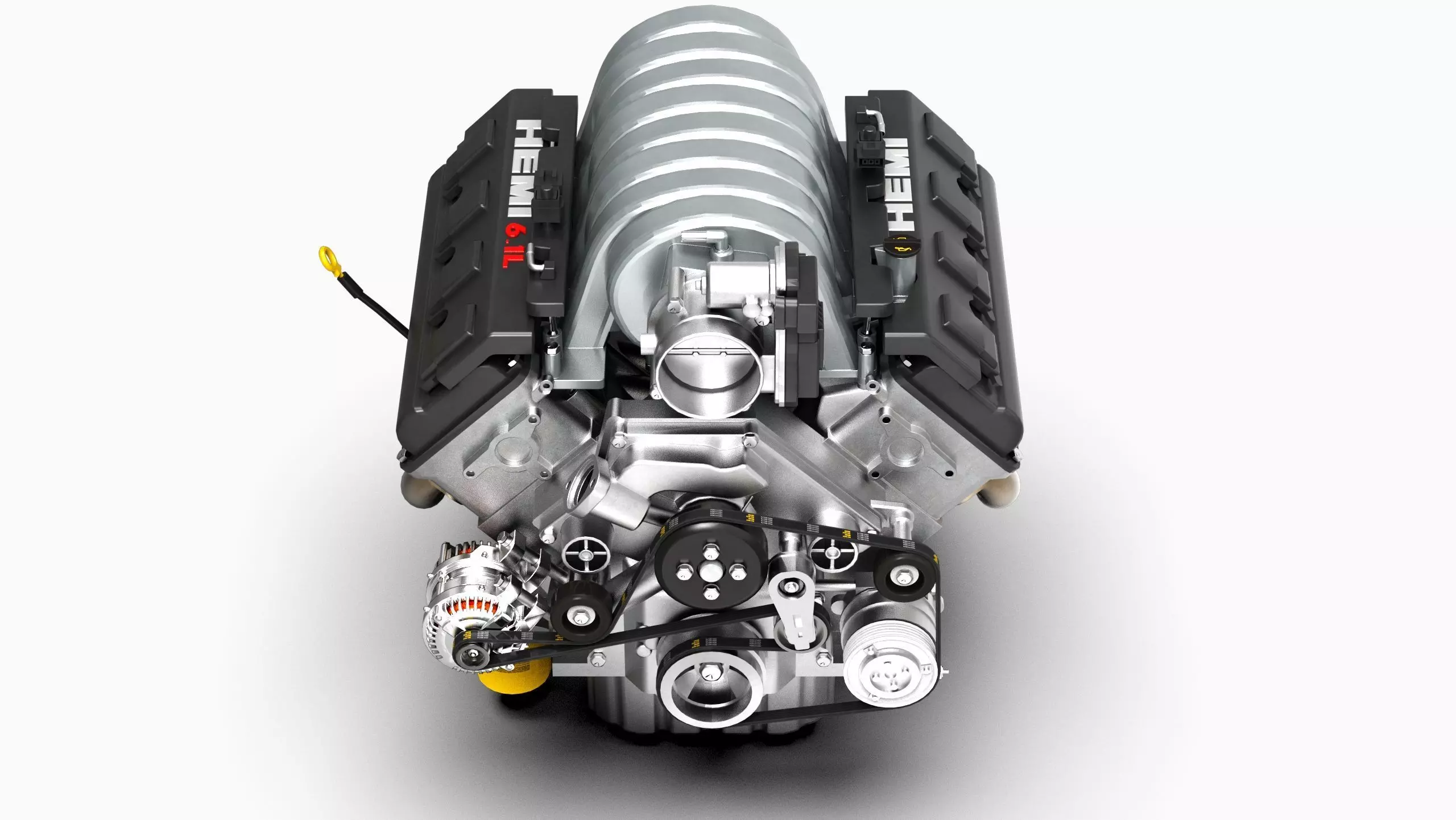 Dodge SRT Hemi V8 Low-poly 3D model_1