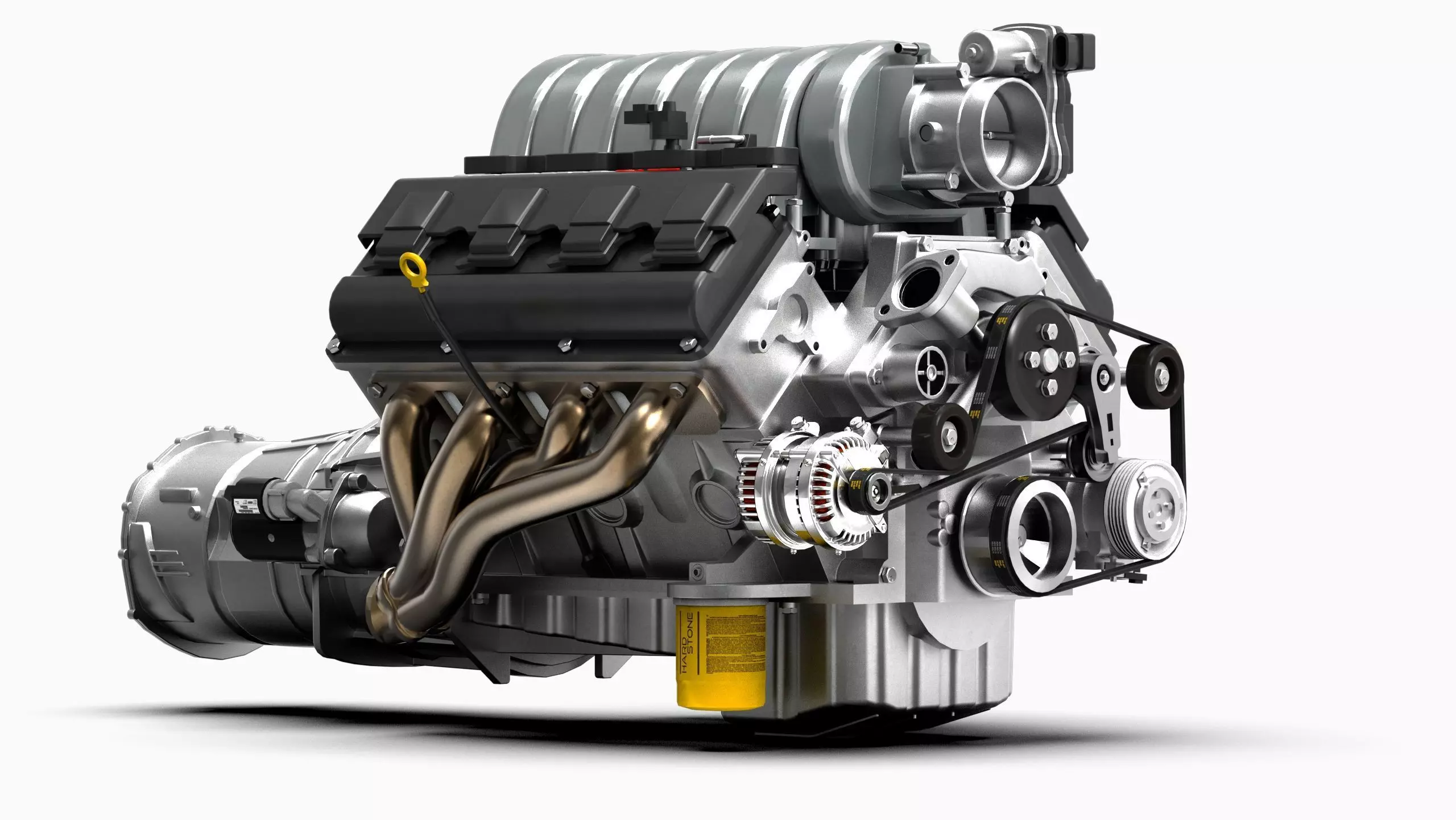 Dodge SRT Hemi V8 Low-poly 3D model_2