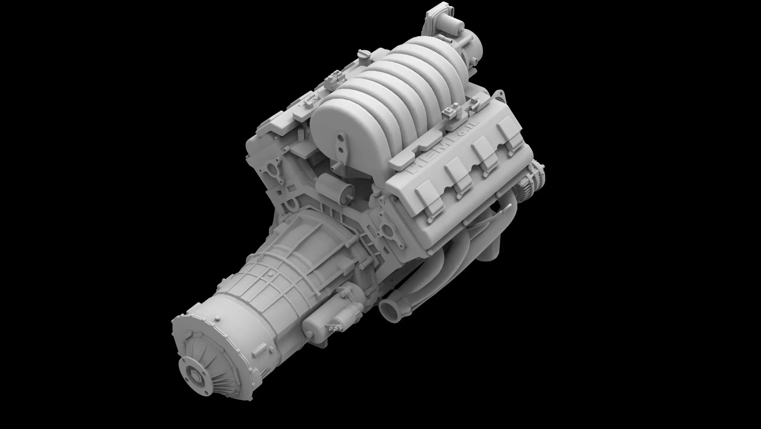 Dodge SRT Hemi V8 Low-poly 3D model_10