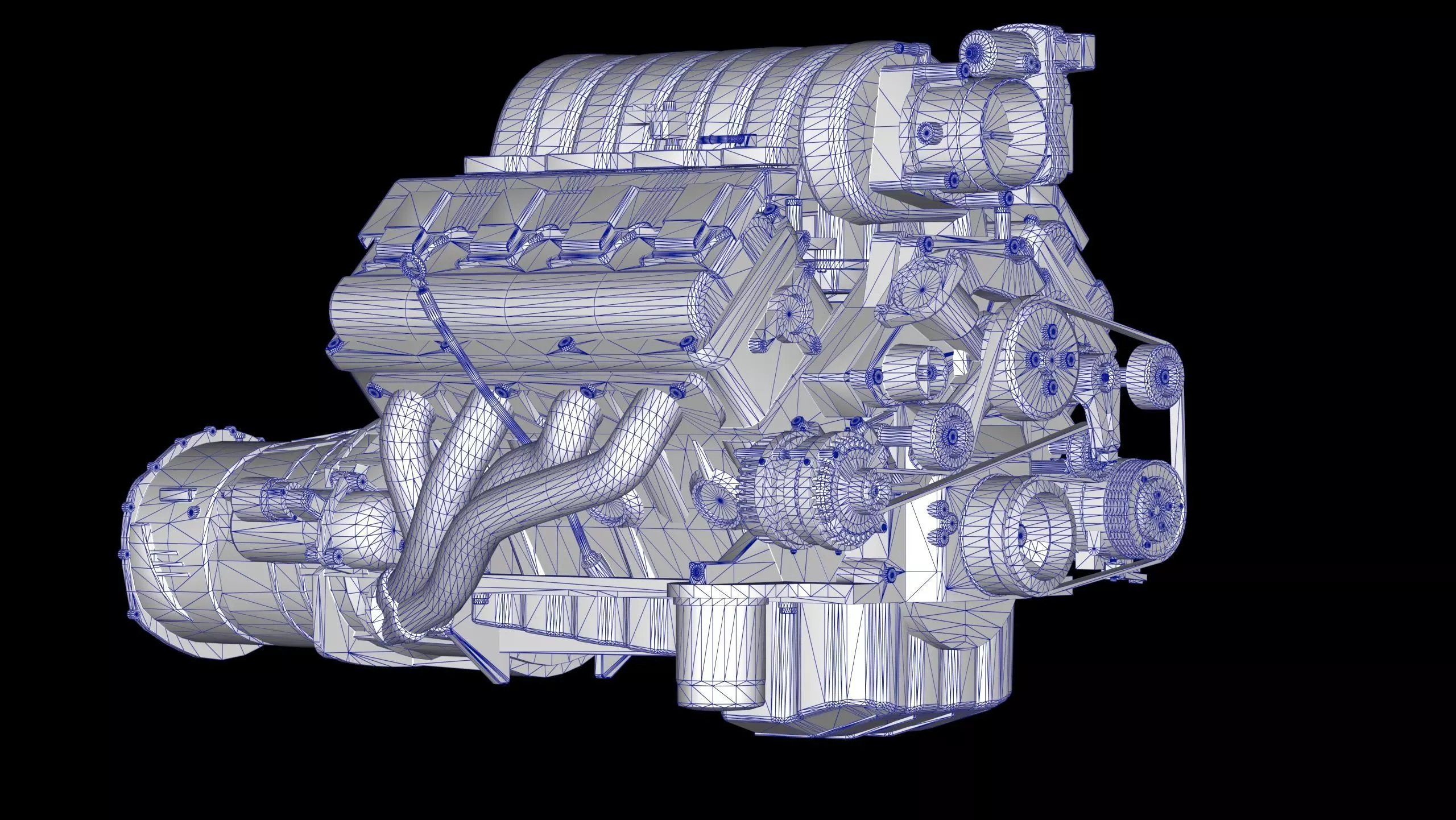 Dodge SRT Hemi V8 Low-poly 3D model_16