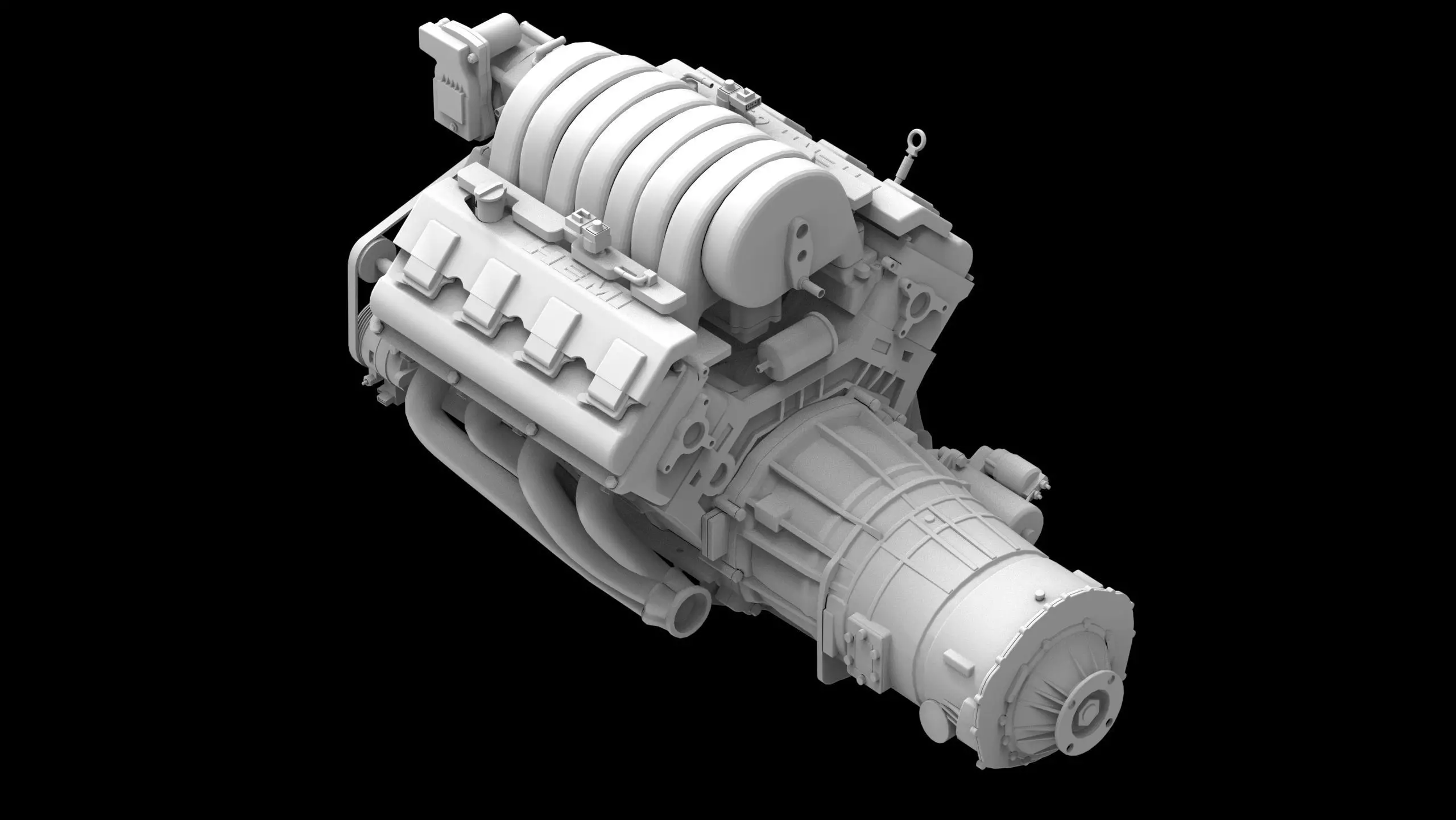 Dodge SRT Hemi V8 Low-poly 3D model_12