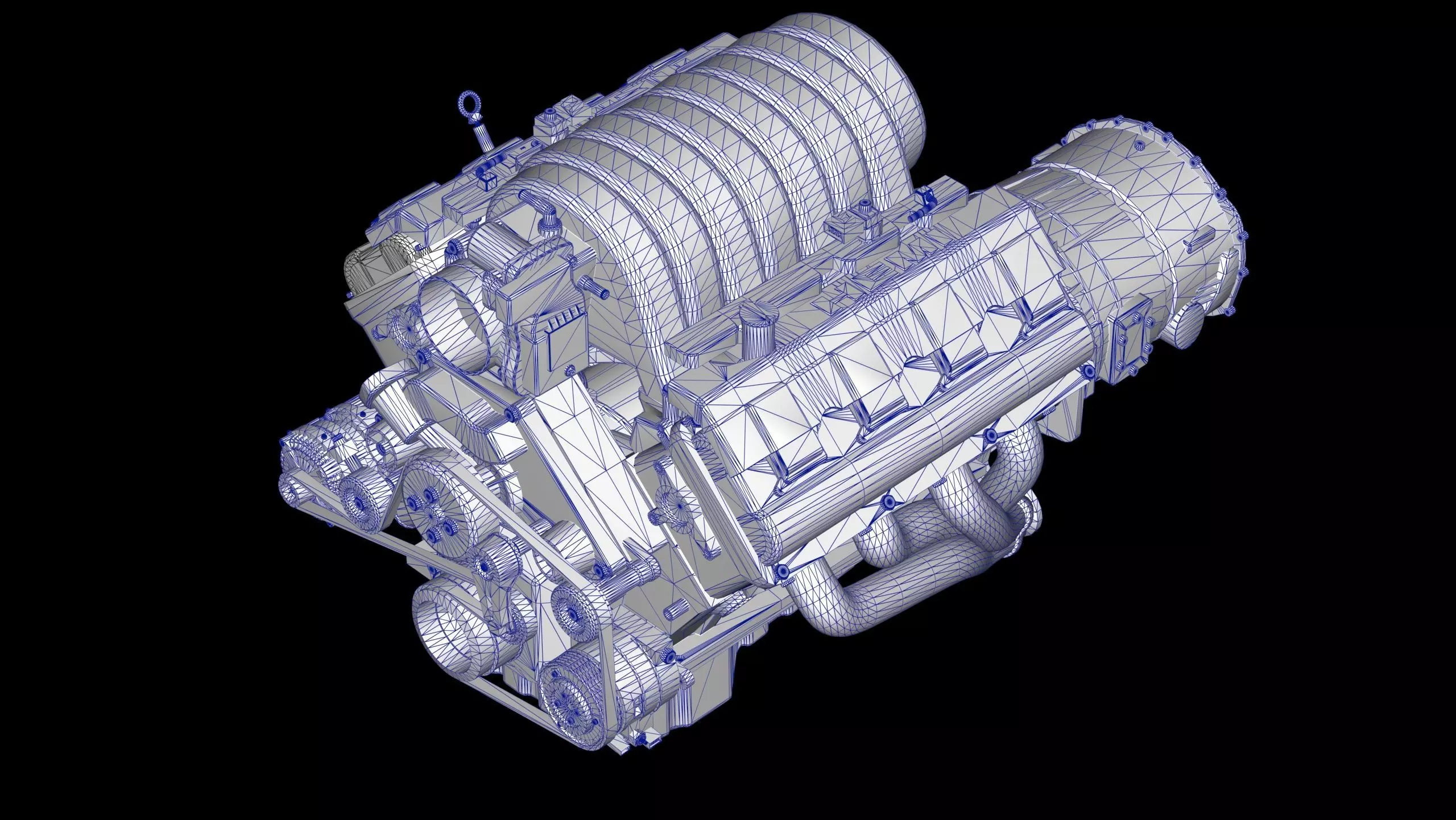 Dodge SRT Hemi V8 Low-poly 3D model_14