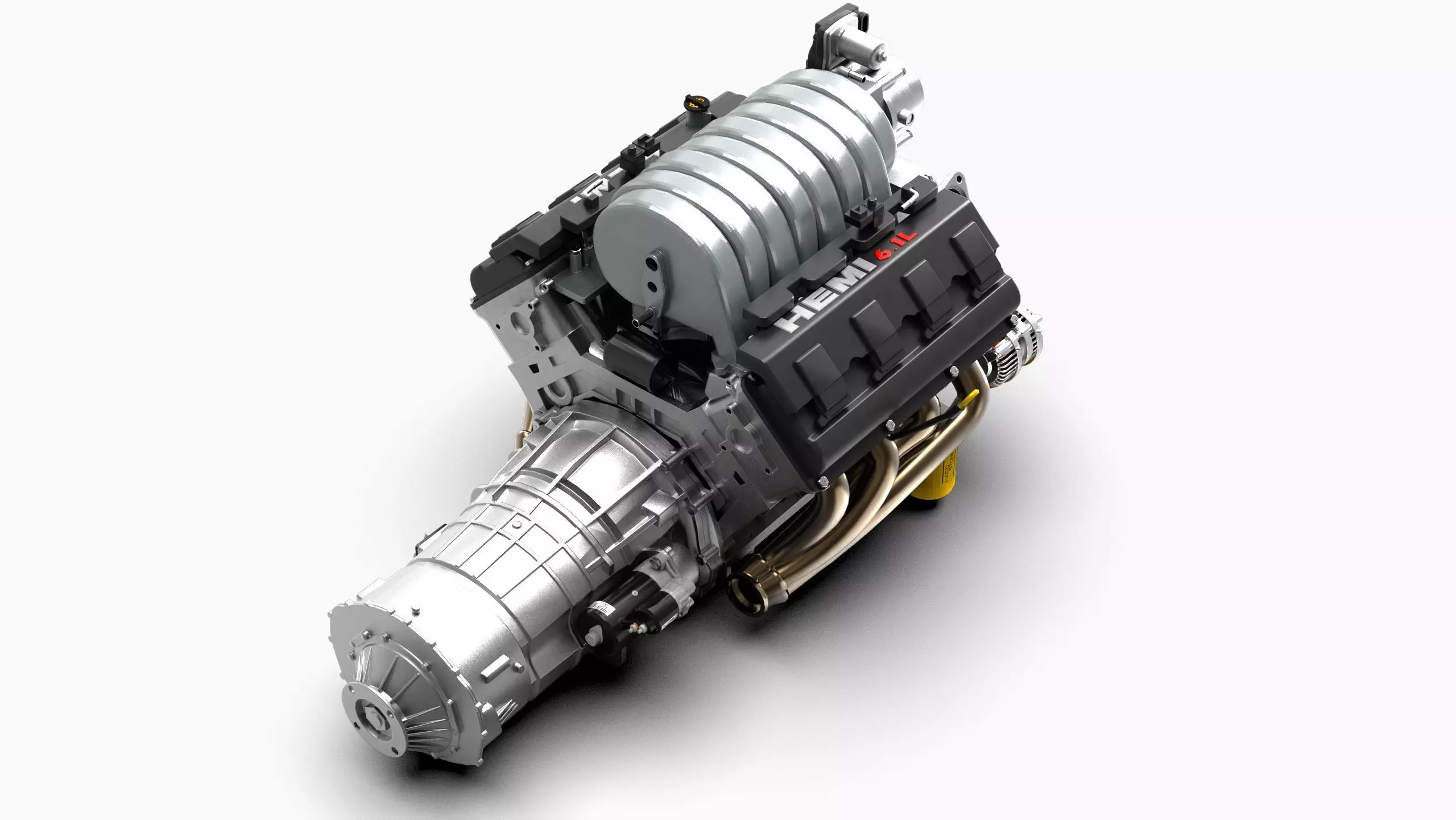 Dodge SRT Hemi V8 Low-poly 3D model_3