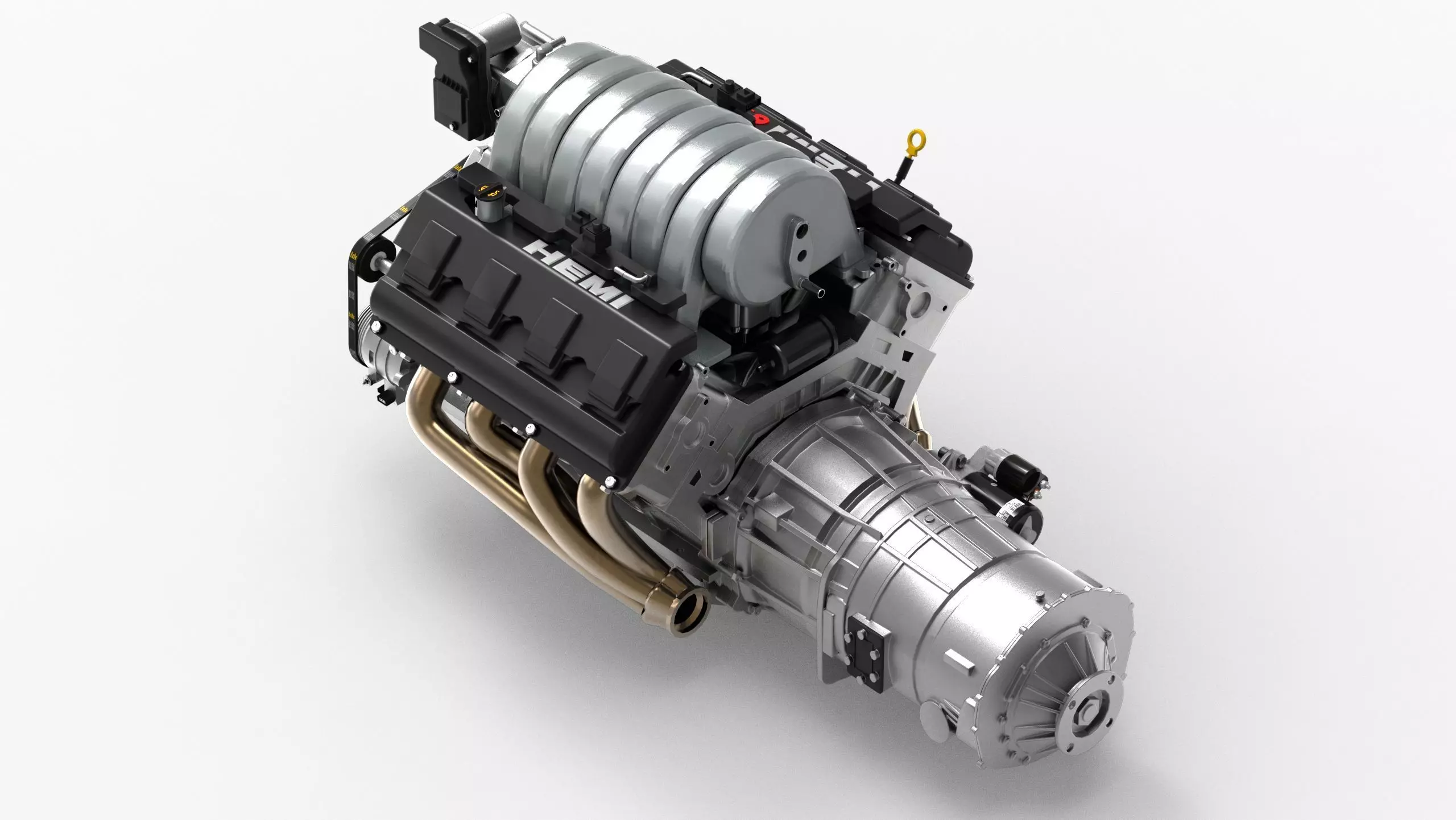 Dodge SRT Hemi V8 Low-poly 3D model_5