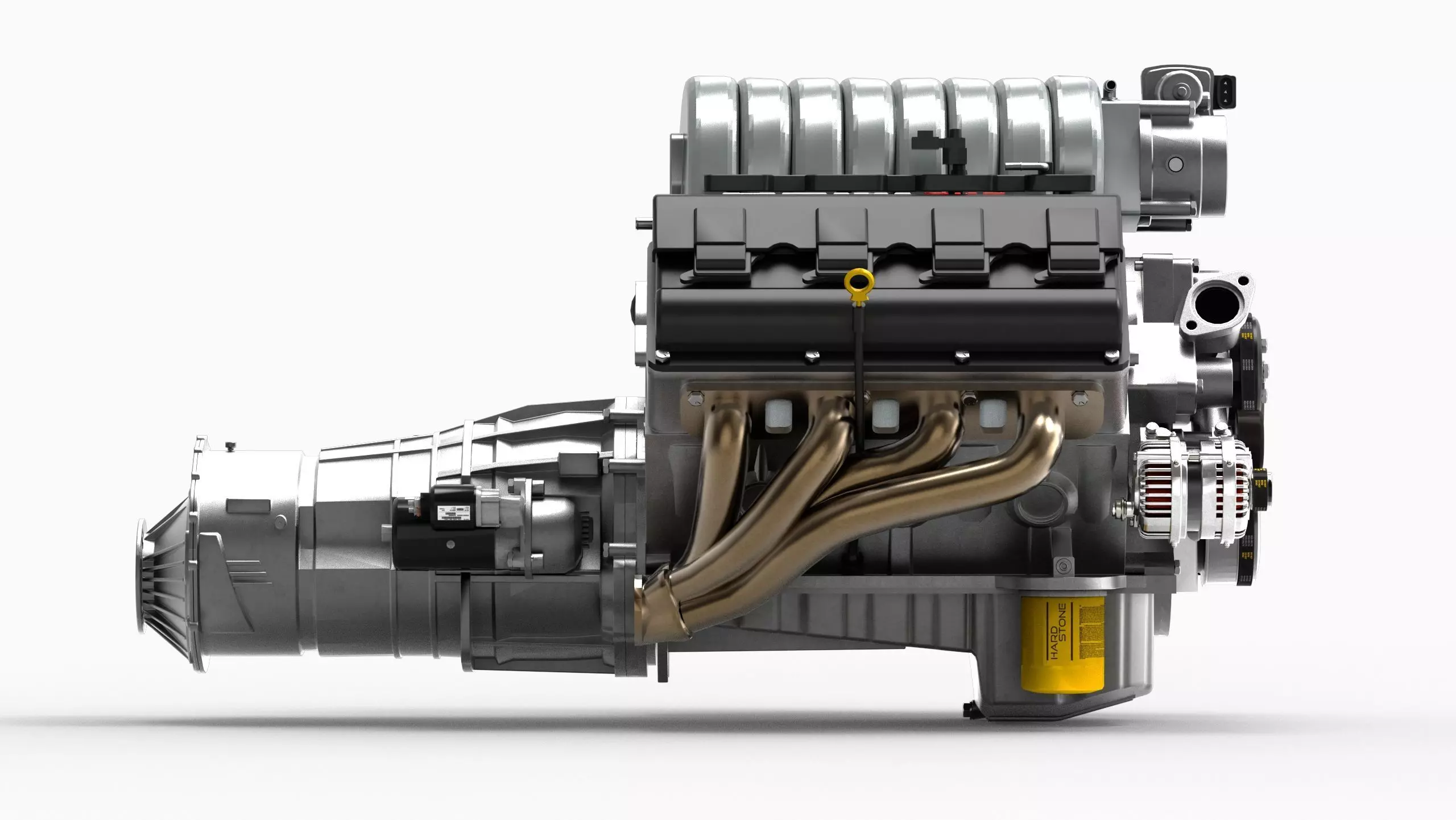 Dodge SRT Hemi V8 Low-poly 3D model_4