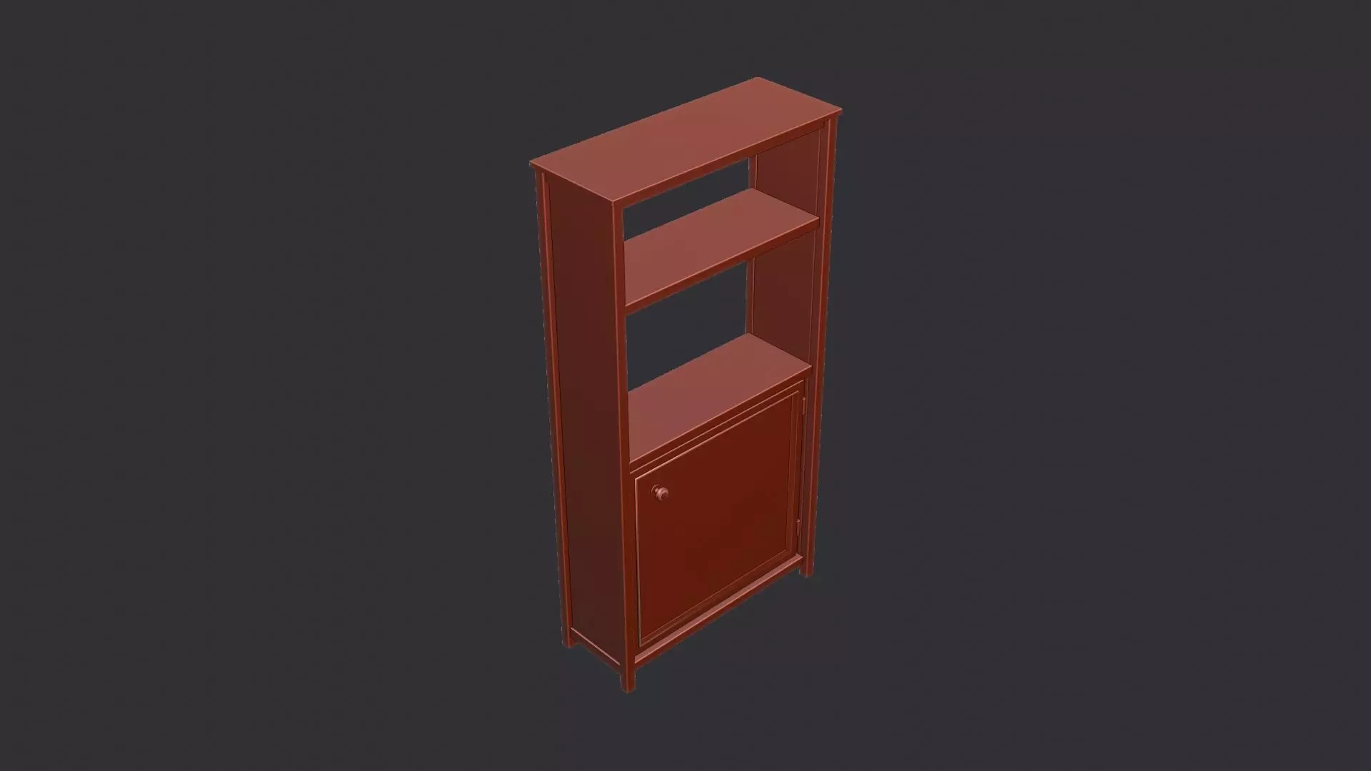 Rustic Wooden Spa Shelf Cabinet Low-poly 3D model_6