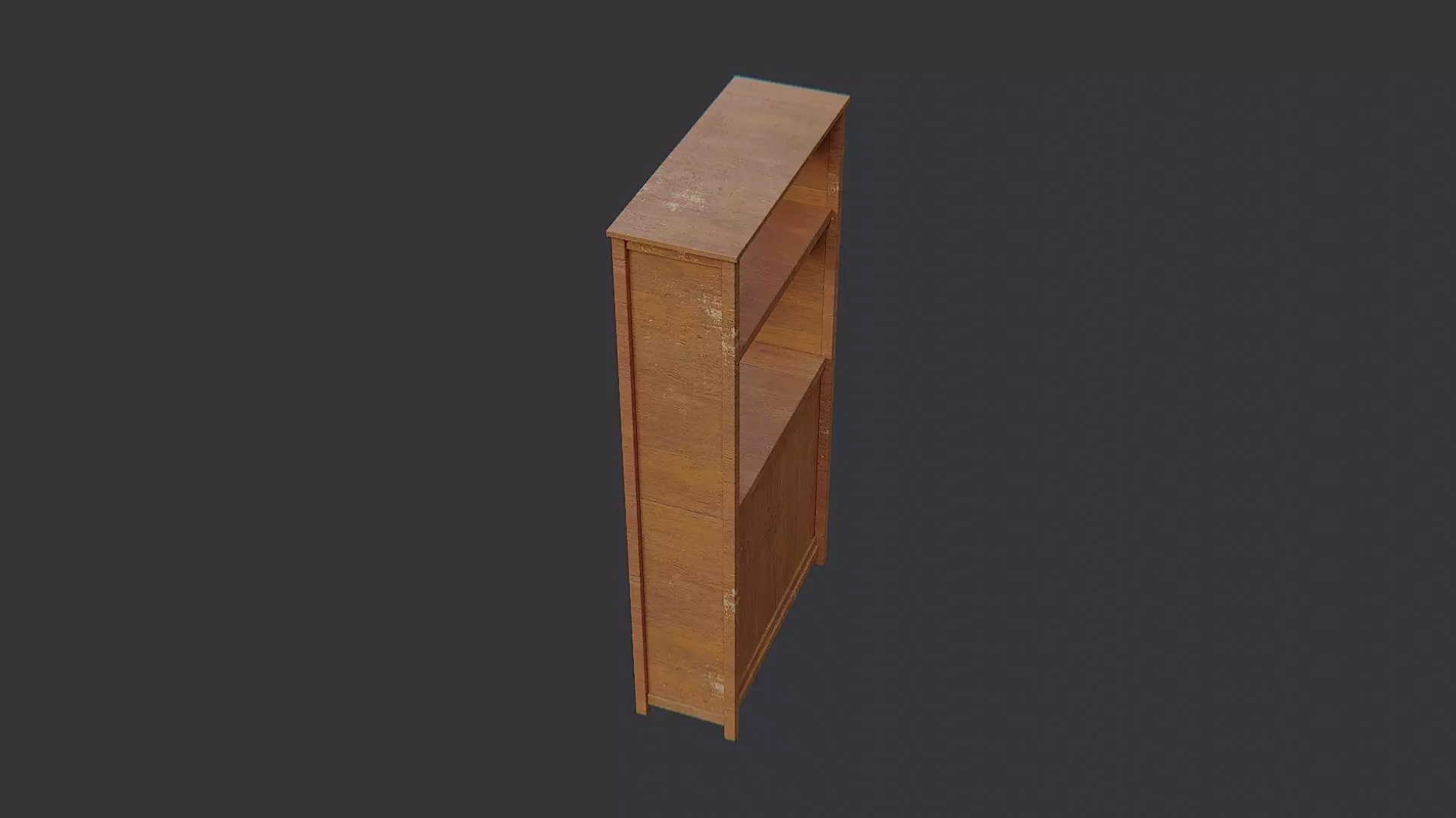 Rustic Wooden Spa Shelf Cabinet Low-poly 3D model_3