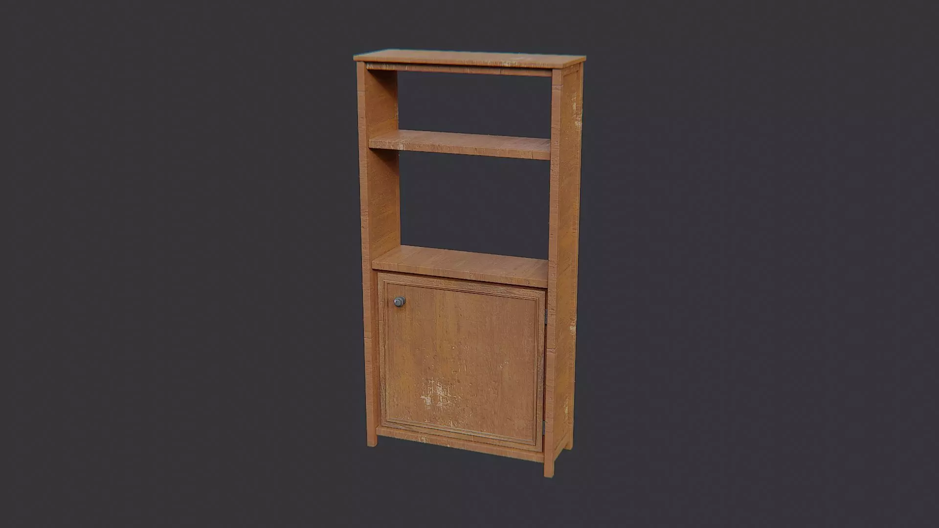 Rustic Wooden Spa Shelf Cabinet Low-poly 3D model_2