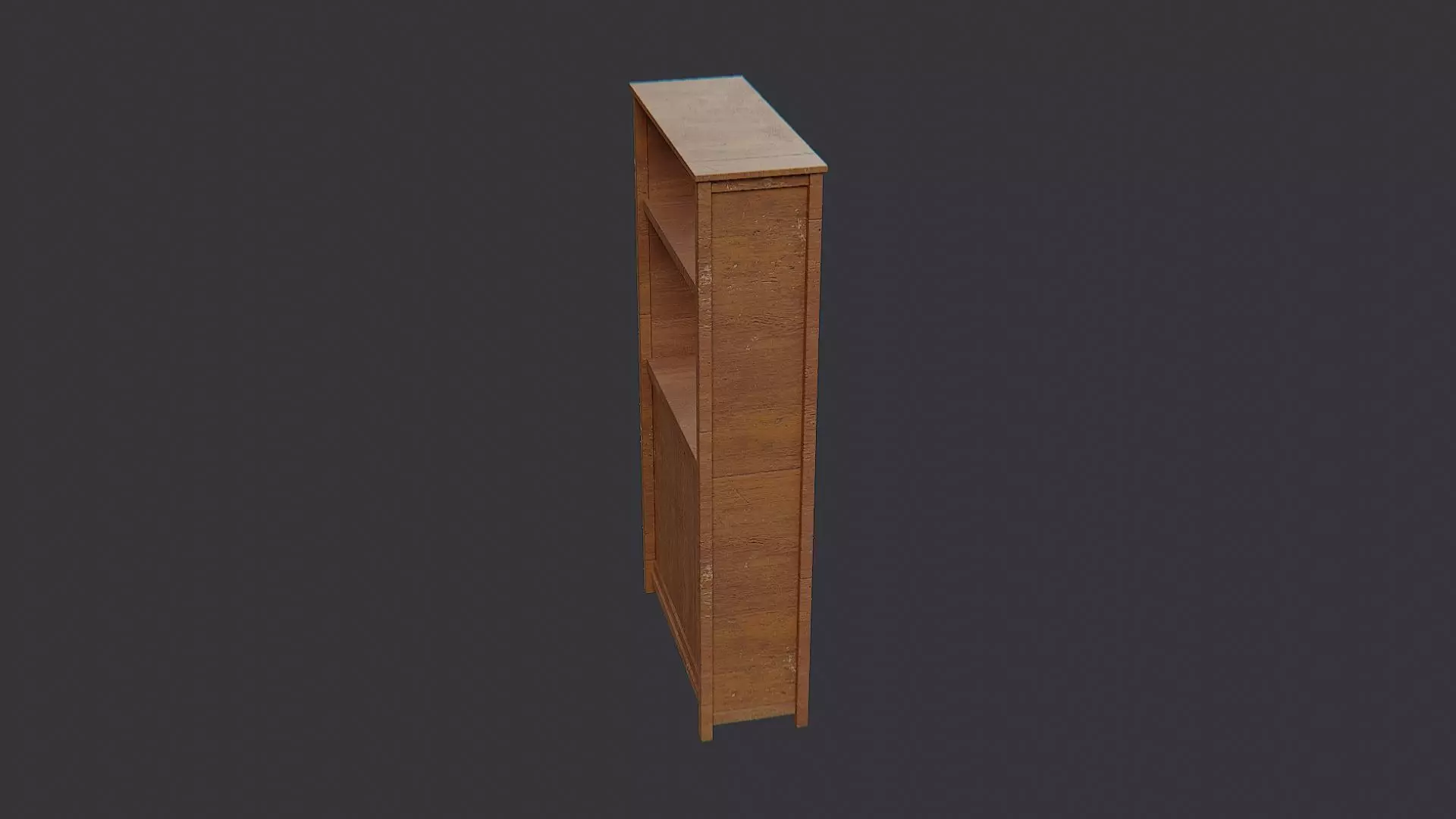 Rustic Wooden Spa Shelf Cabinet Low-poly 3D model_1