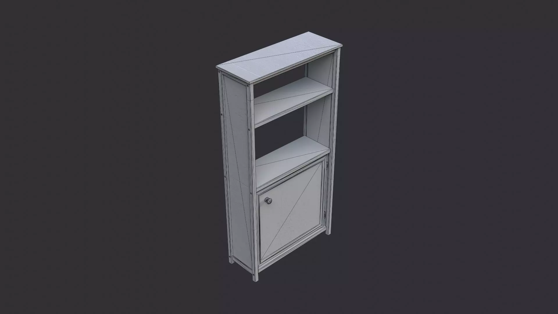 Rustic Wooden Spa Shelf Cabinet Low-poly 3D model_7