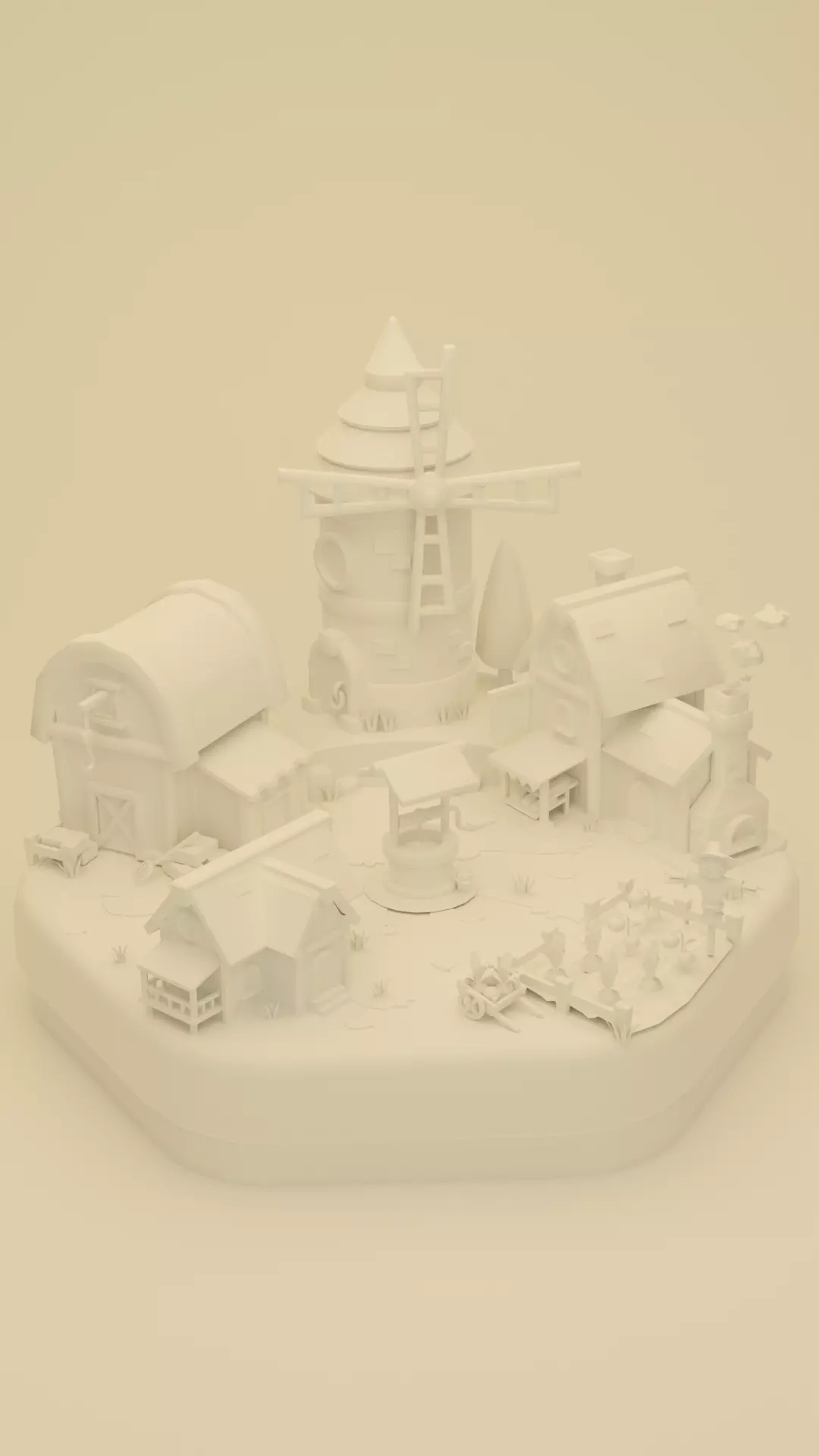 Low Poly Fantasy Fruit Diorama Low-poly 3D model_4