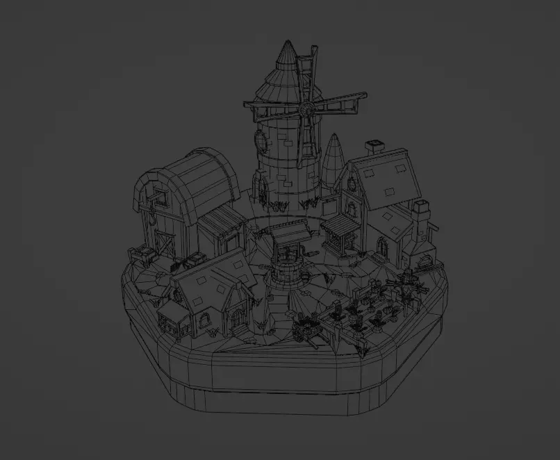 Low Poly Fantasy Fruit Diorama Low-poly 3D model_5