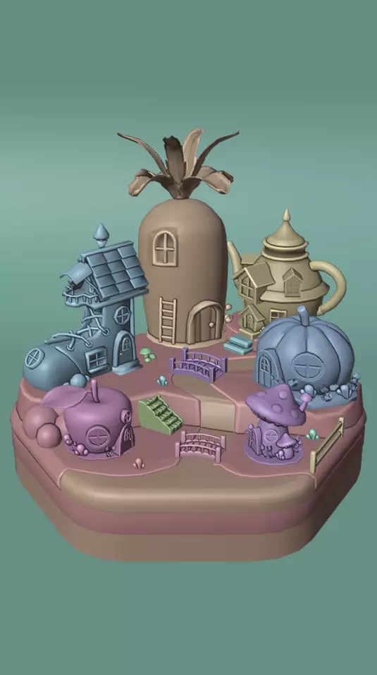 Low Poly Fantasy Fruit Daiorma Low-poly 3D model_3