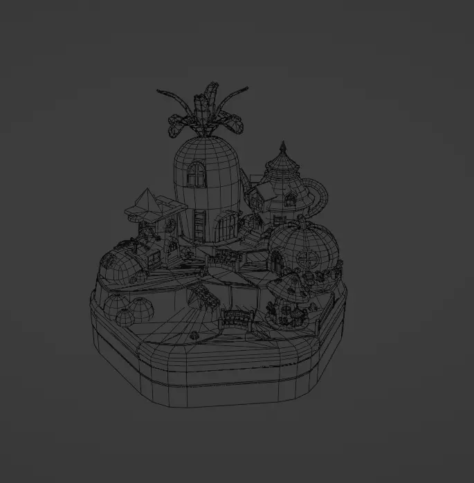 Low Poly Fantasy Fruit Daiorma Low-poly 3D model_4