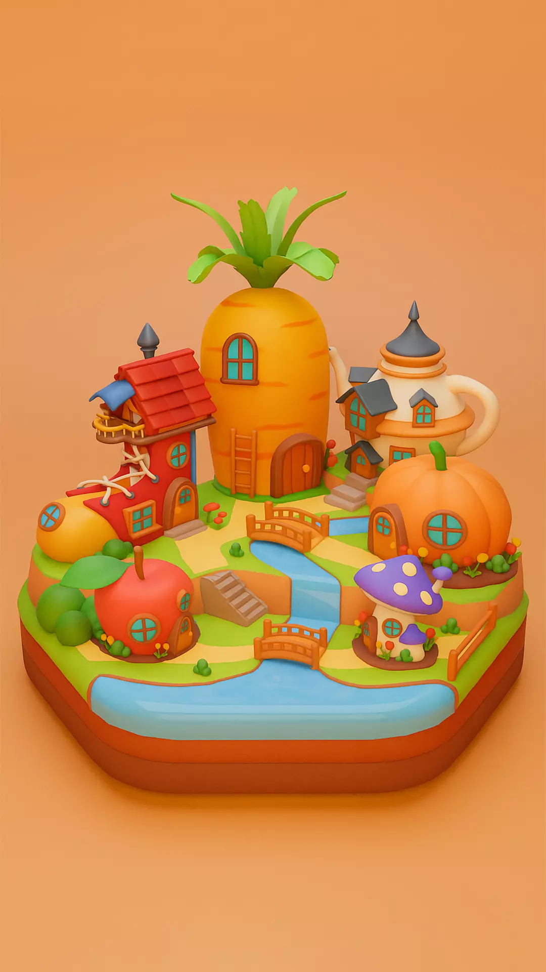 Low Poly Fantasy Fruit Daiorma Low-poly 3D model_0