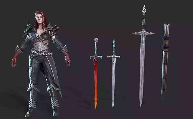 Human female warrior