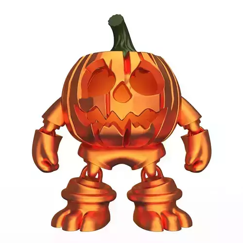Pumpkin Monster 01 Cute Flexi Articulated 3D print model