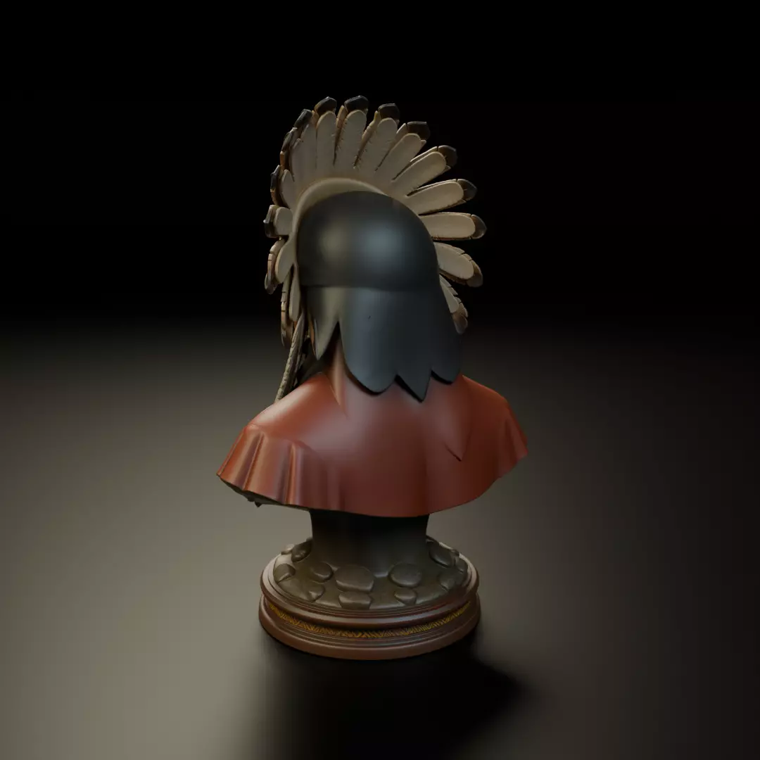 Native American Bust 3D print model_7