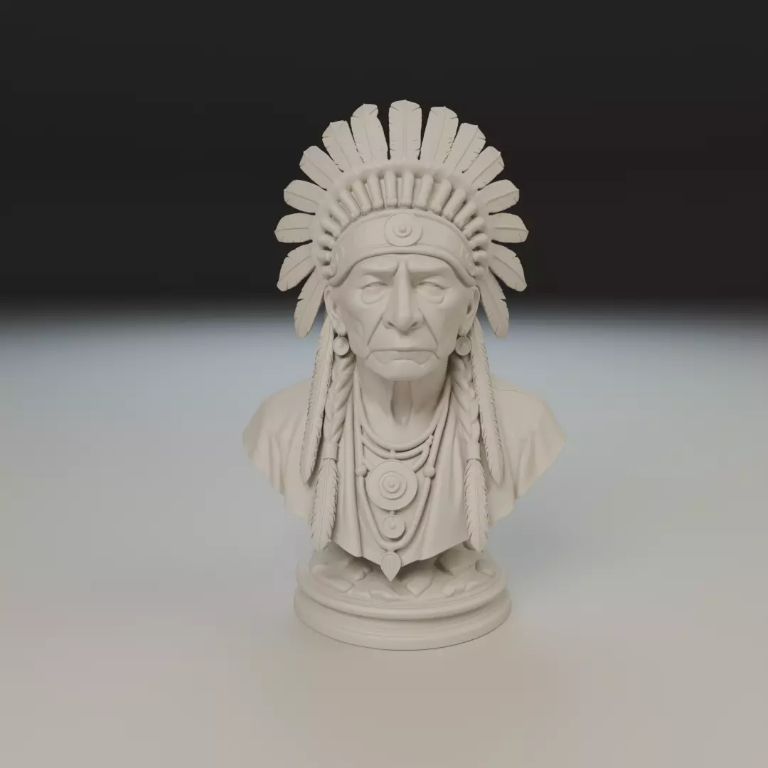 Native American Bust 3D print model_16