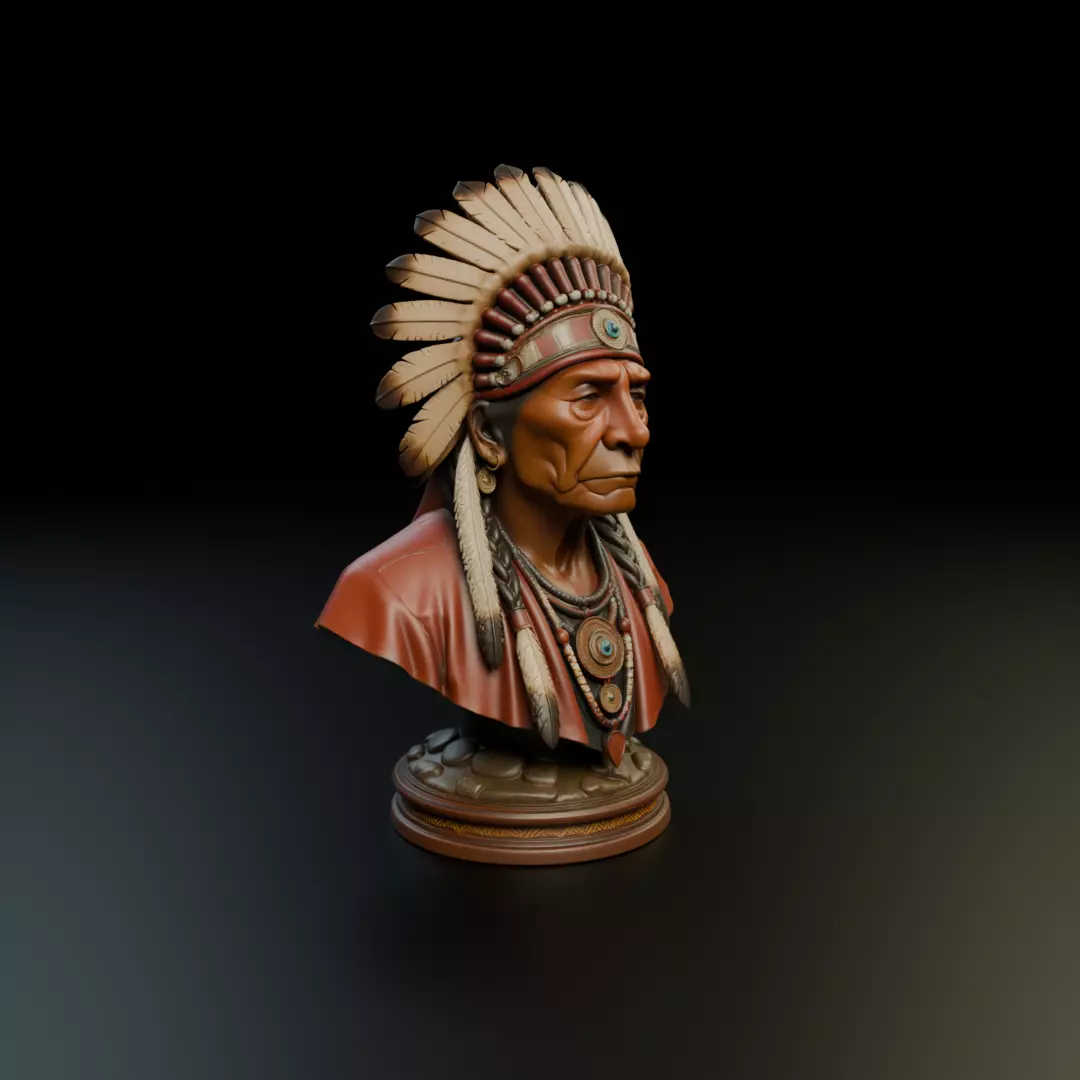 Native American Bust 3D print model_11