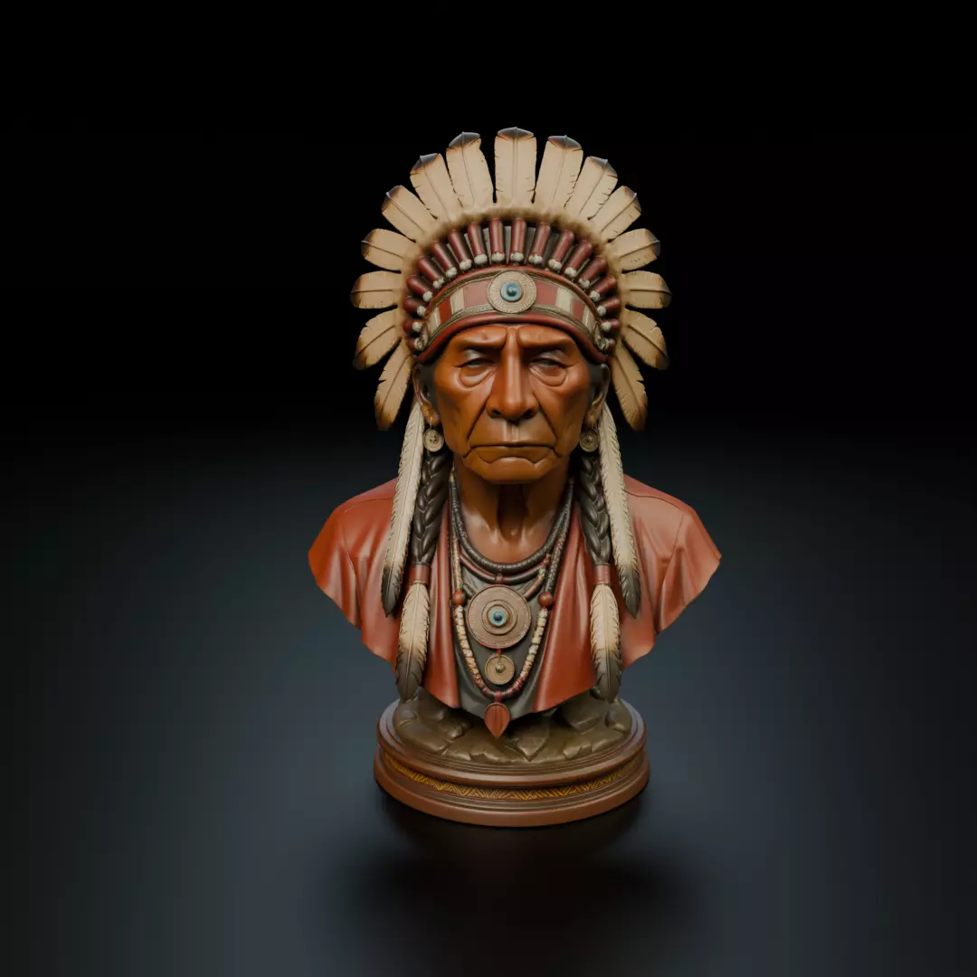 Native American Bust 3D print model_15