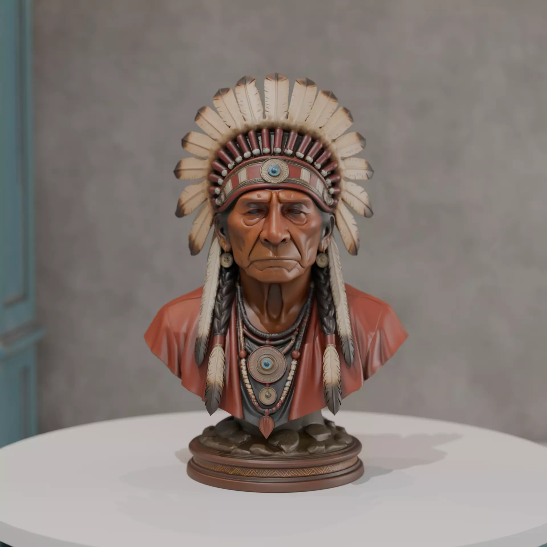 Native American Bust 3D print model_0