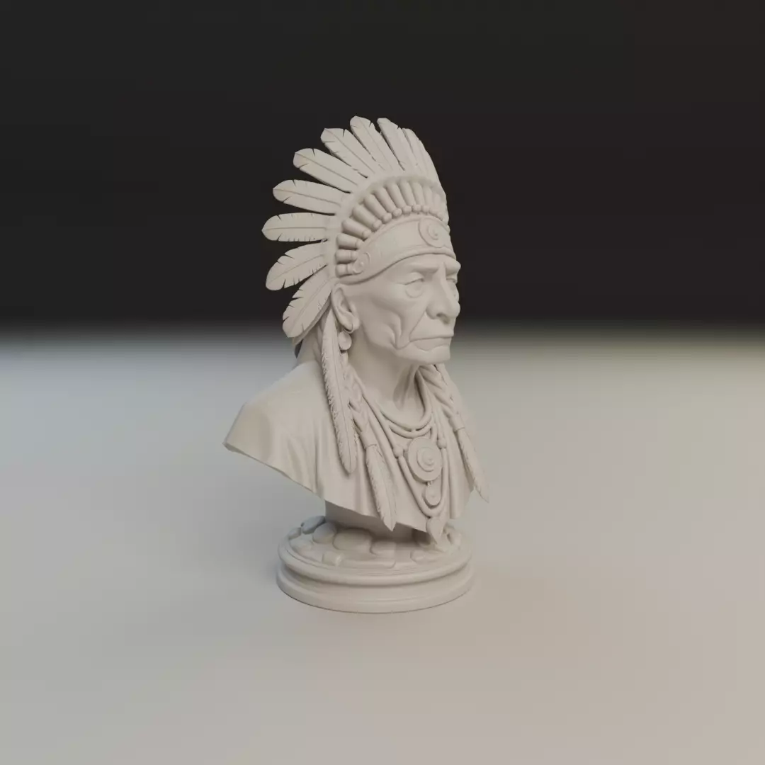 Native American Bust 3D print model_12