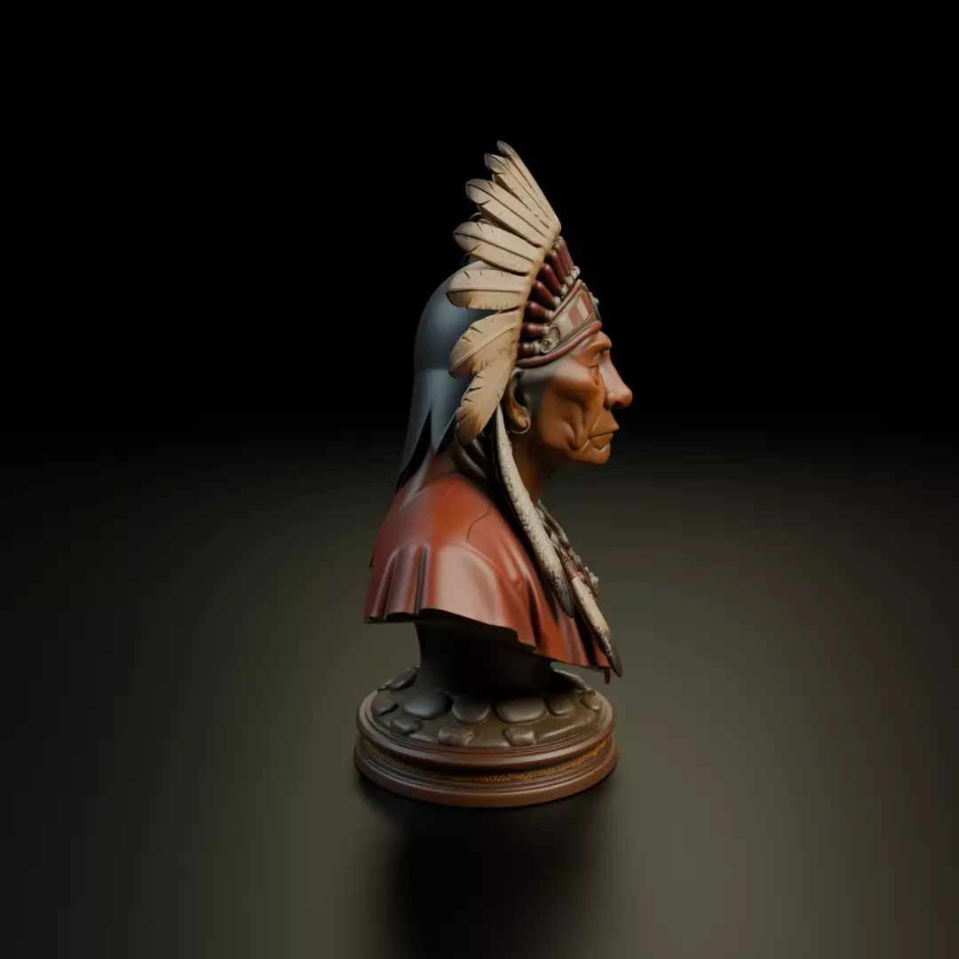 Native American Bust 3D print model_1