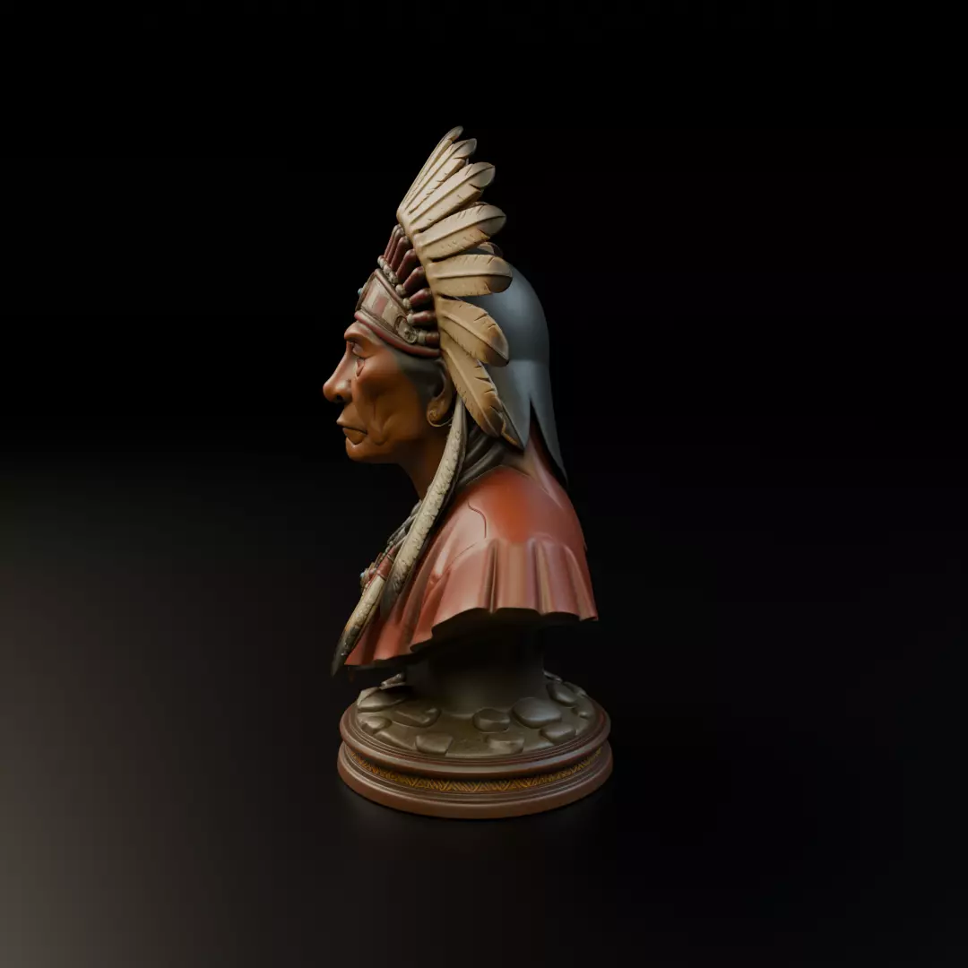 Native American Bust 3D print model_3