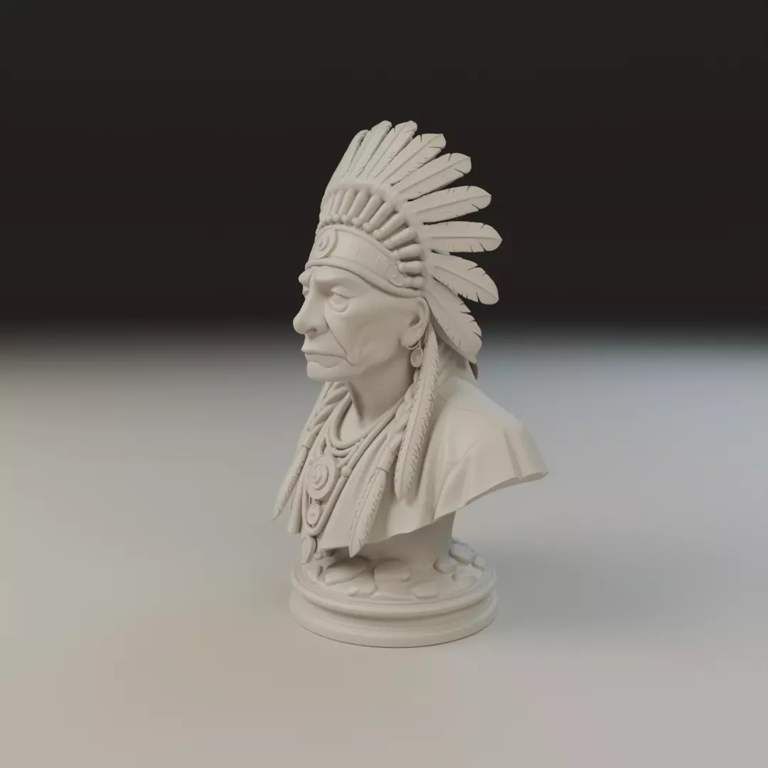 Native American Bust 3D print model_10