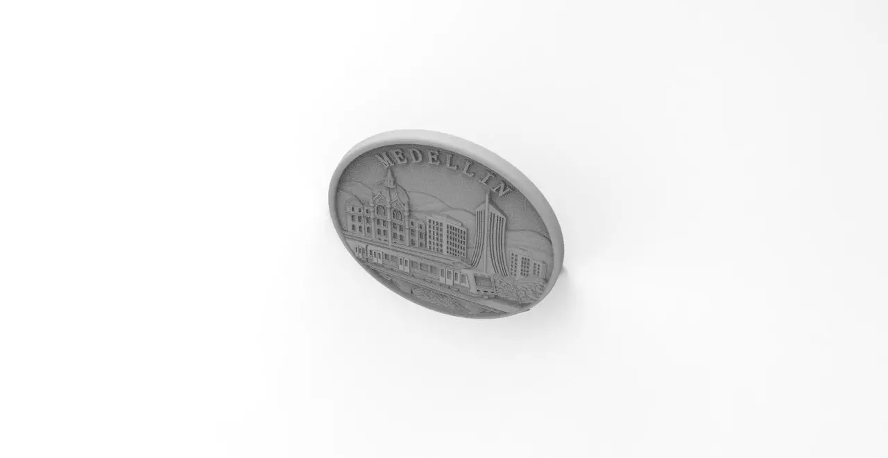 moneda medellin  3D print model_3