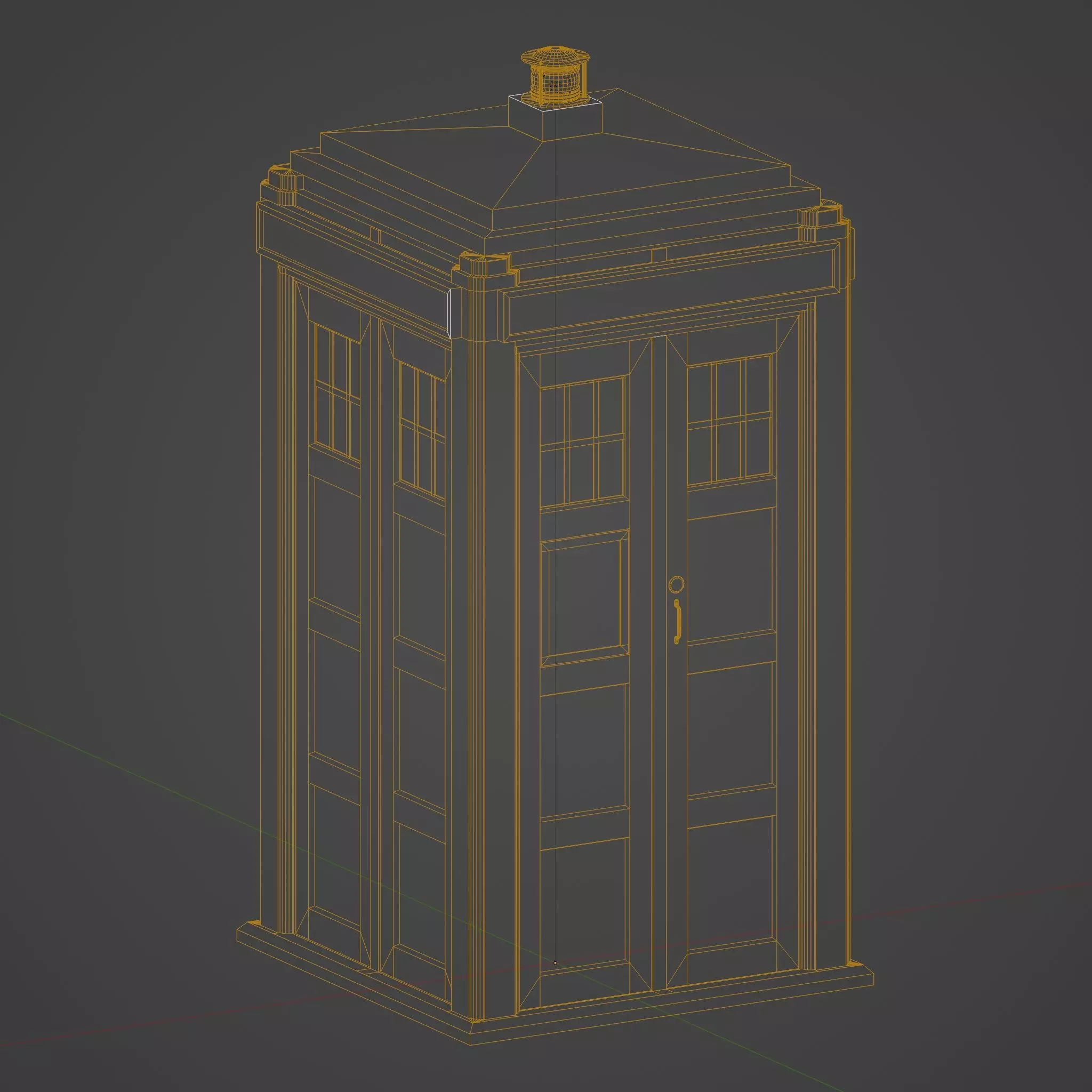 1980 TARDIS Police Box old 3D model_4