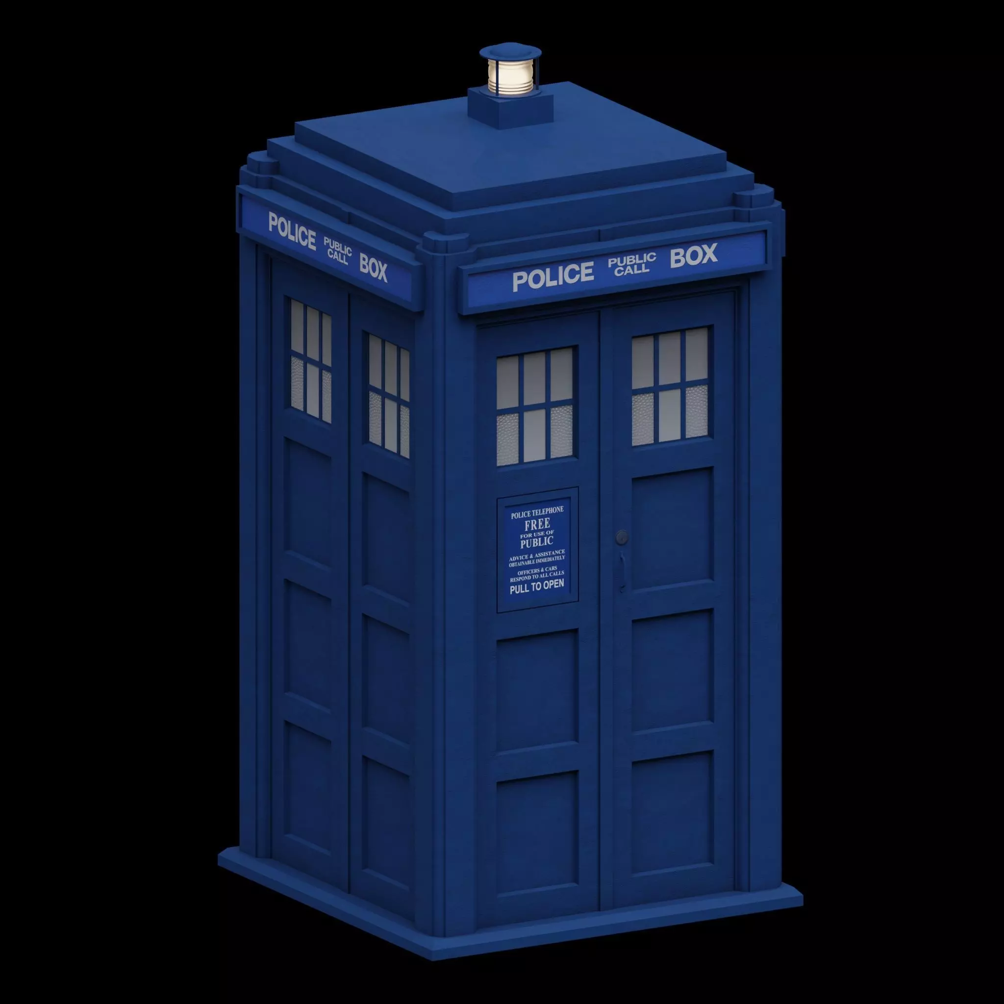 1980 TARDIS Police Box old 3D model_2
