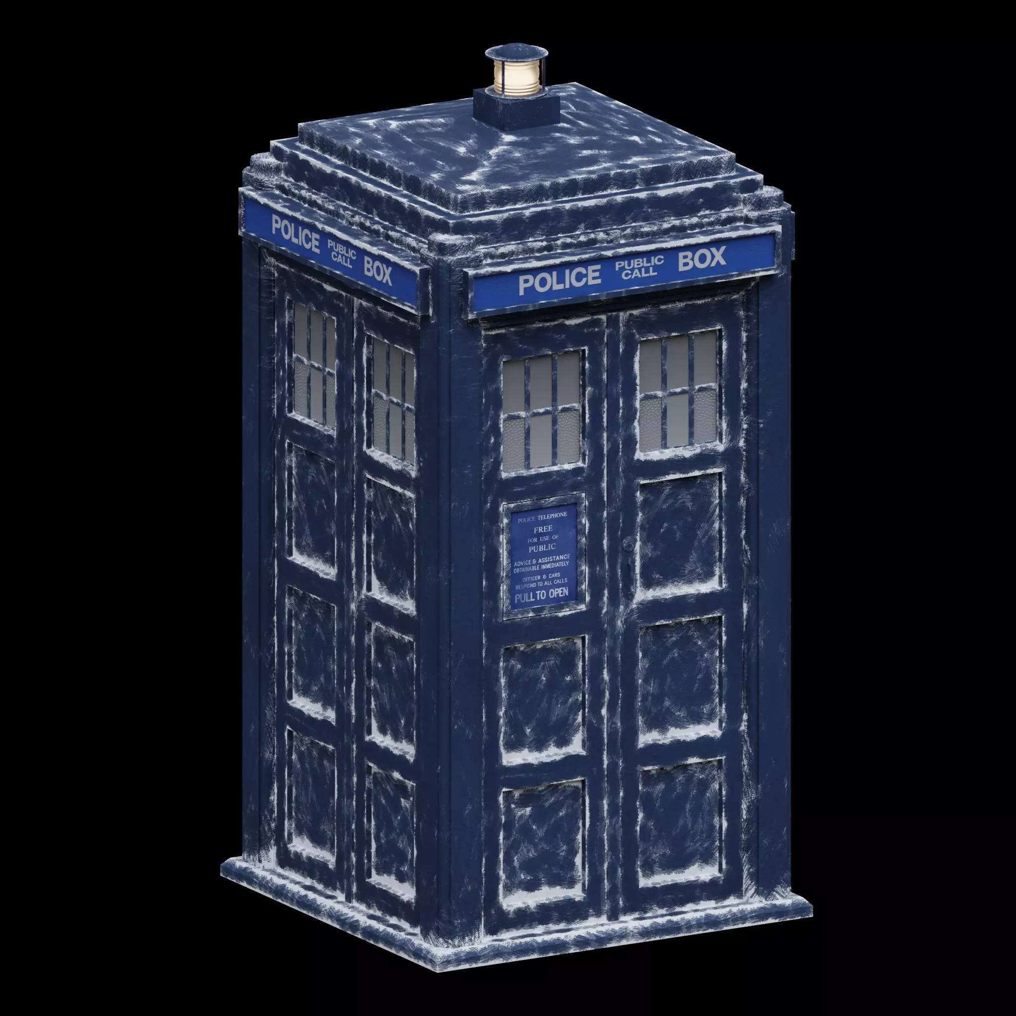1980 TARDIS Police Box old 3D model_3