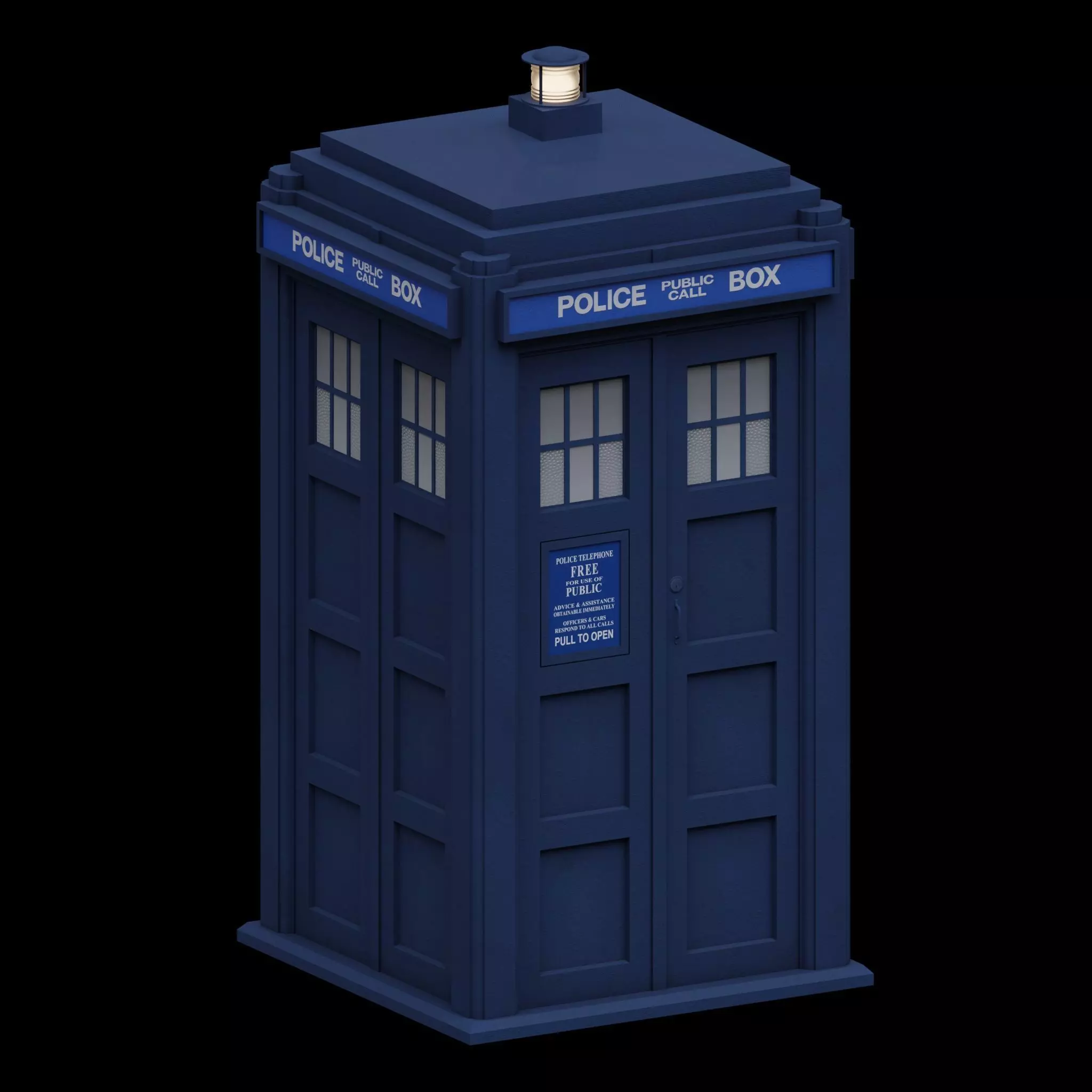 1980 TARDIS Police Box old 3D model_1