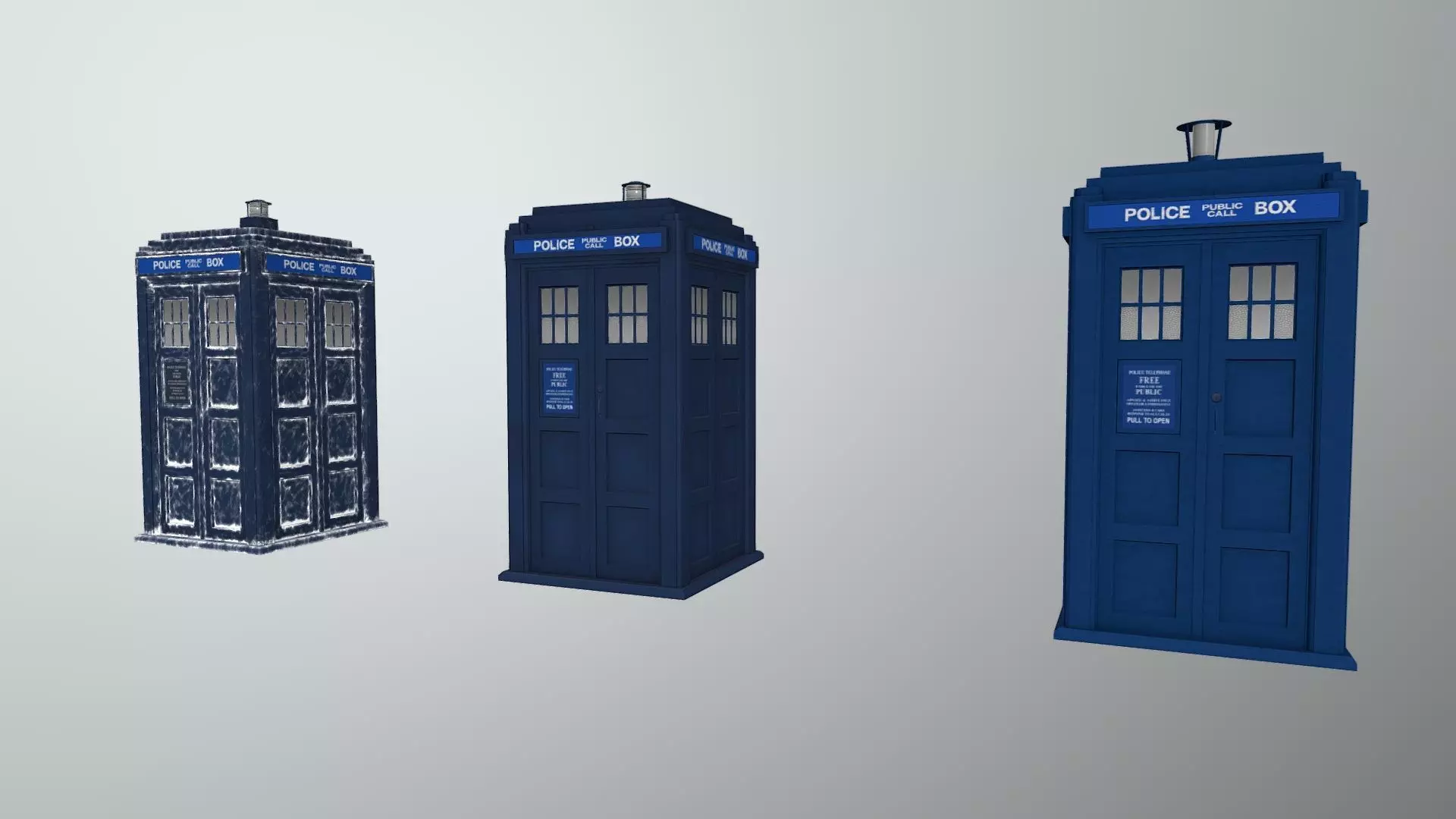 1980 TARDIS Police Box old 3D model_0