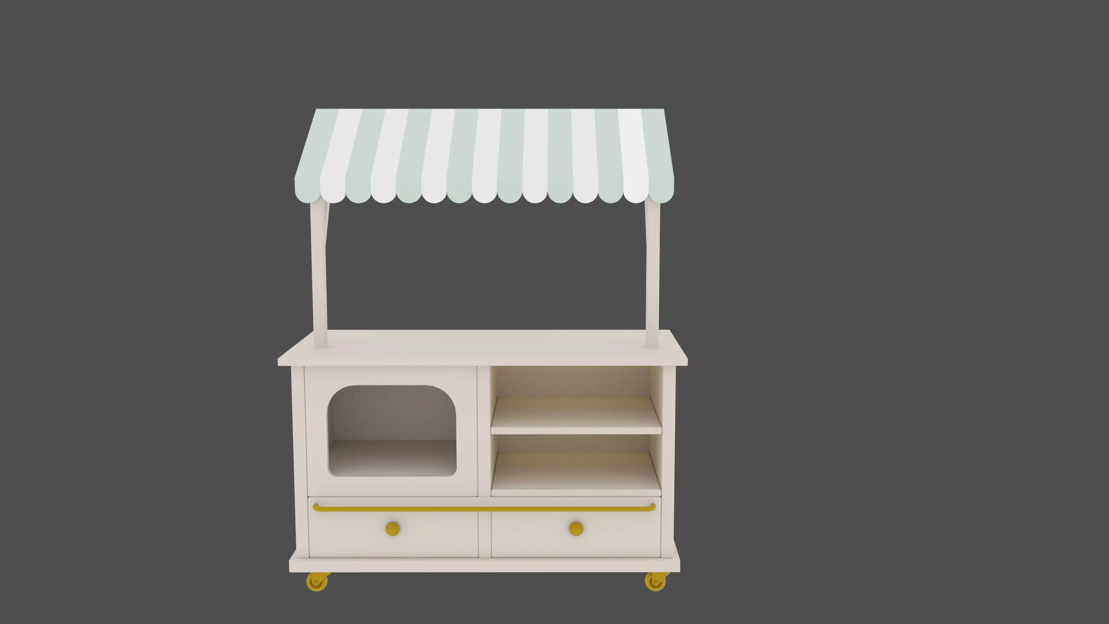 Kids Toy Shop Counter with Awning  3D model_3