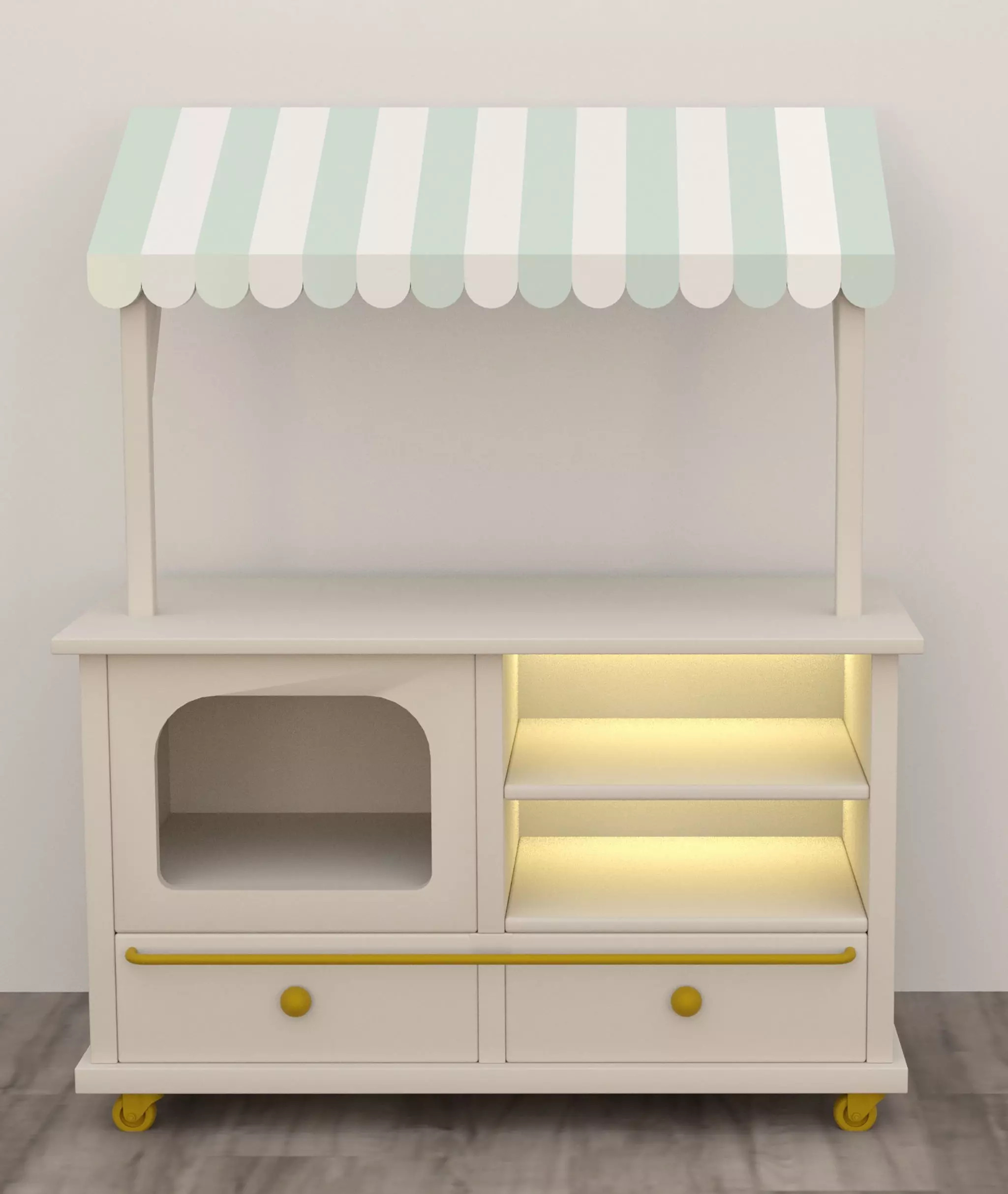 Kids Toy Shop Counter with Awning  3D model_4