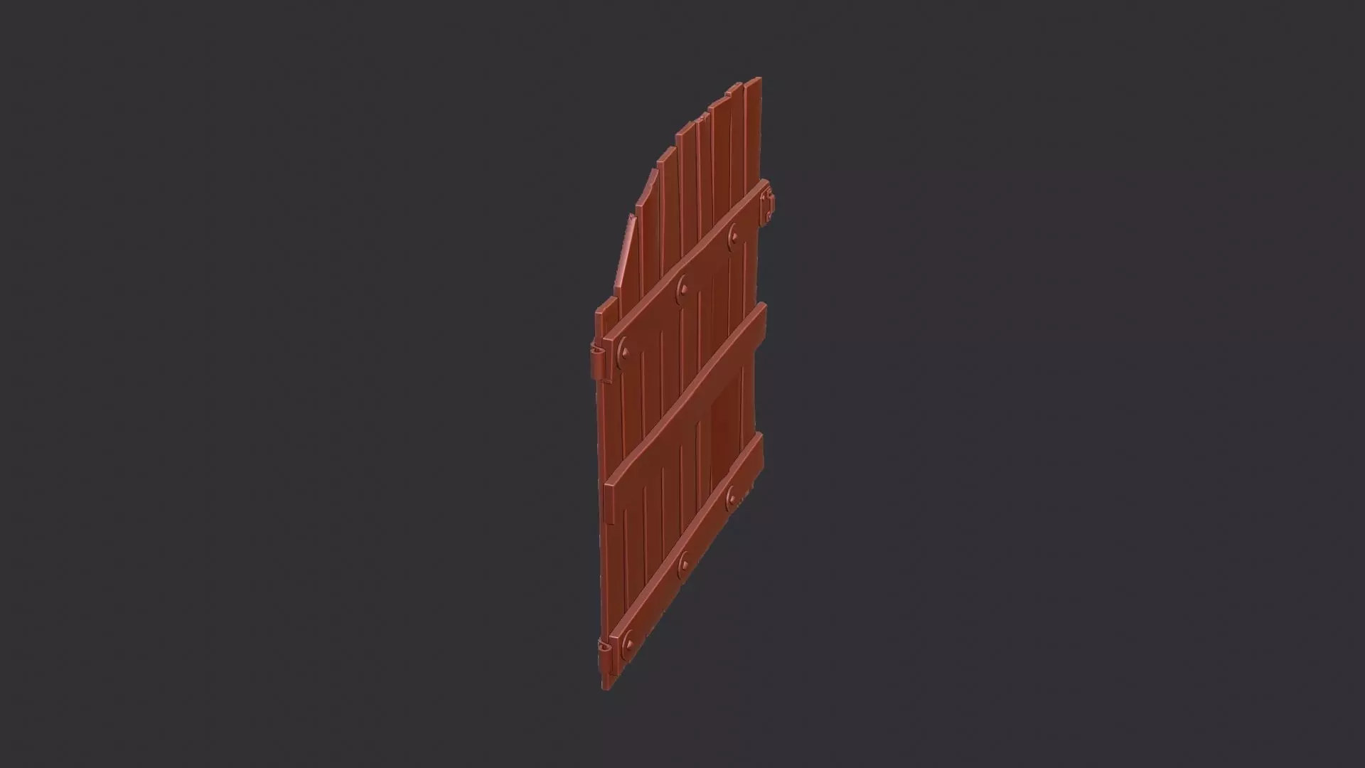 Weathered wooden arch gate exterior entrance Low-poly 3D model_6