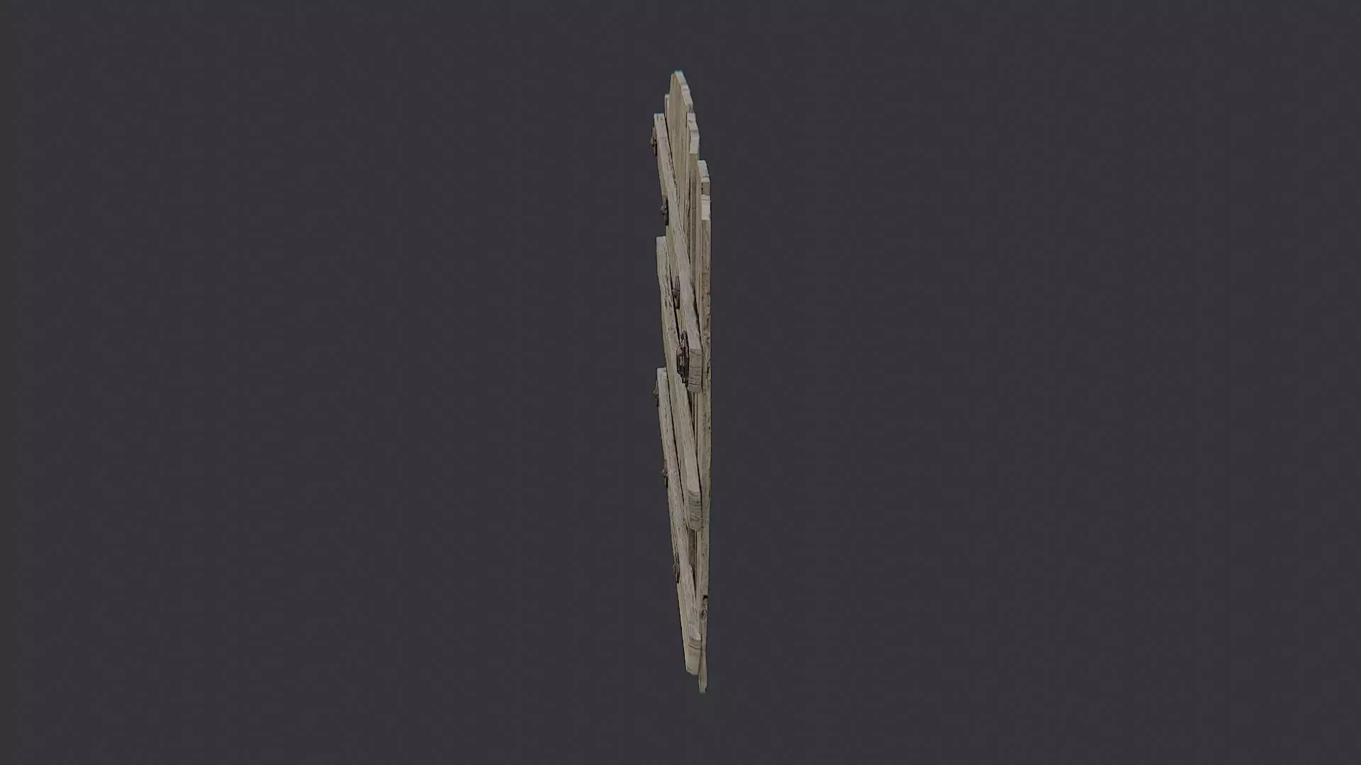 Weathered wooden arch gate exterior entrance Low-poly 3D model_3