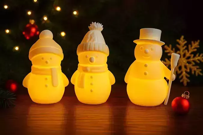 Snowman Tea Light Holder 3D Printable STL File 3D print model