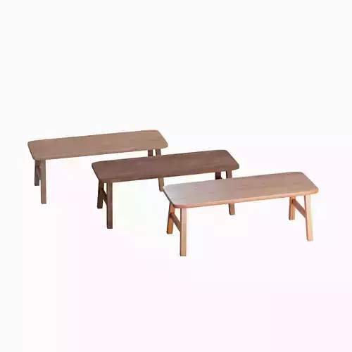 Wooden Bench Pack 3D Model Collection