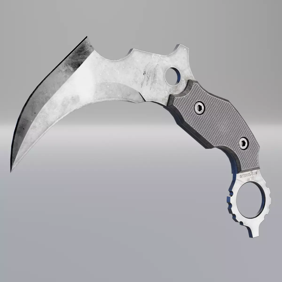 Karambit Knife Low-poly 3D model_0