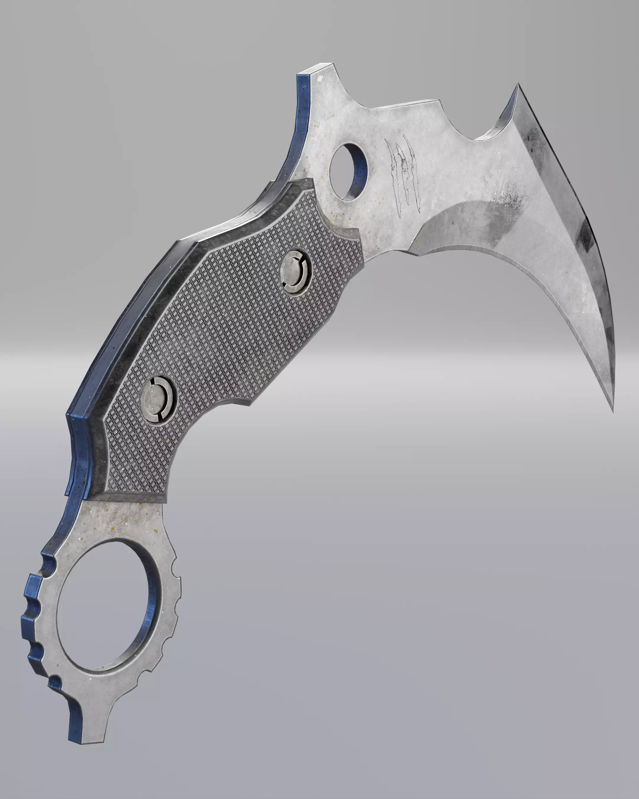 Karambit Knife Low-poly 3D model_1