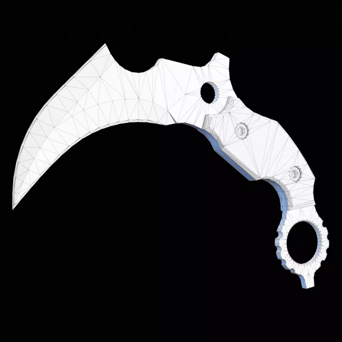 Karambit Knife Low-poly 3D model_6
