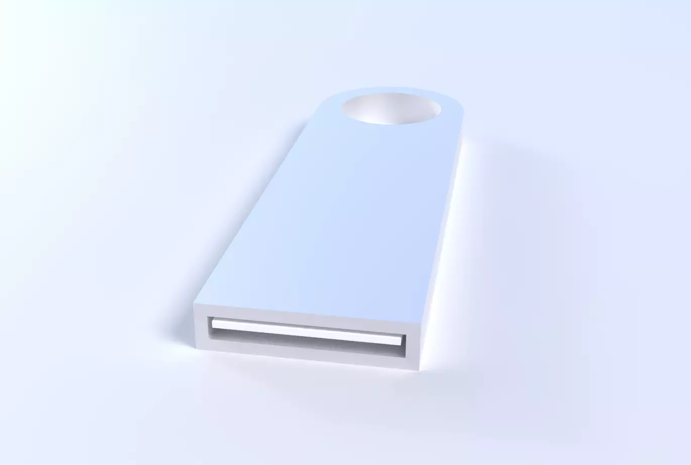 Minimalist Metal USB Flash Drive Free low-poly 3D model