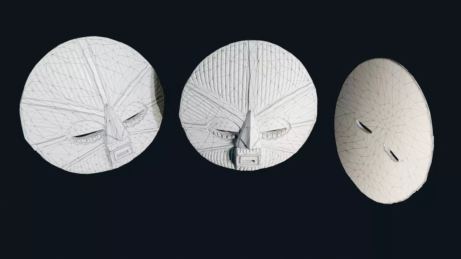 African Decor Mask 7 Low-poly 3D model_6