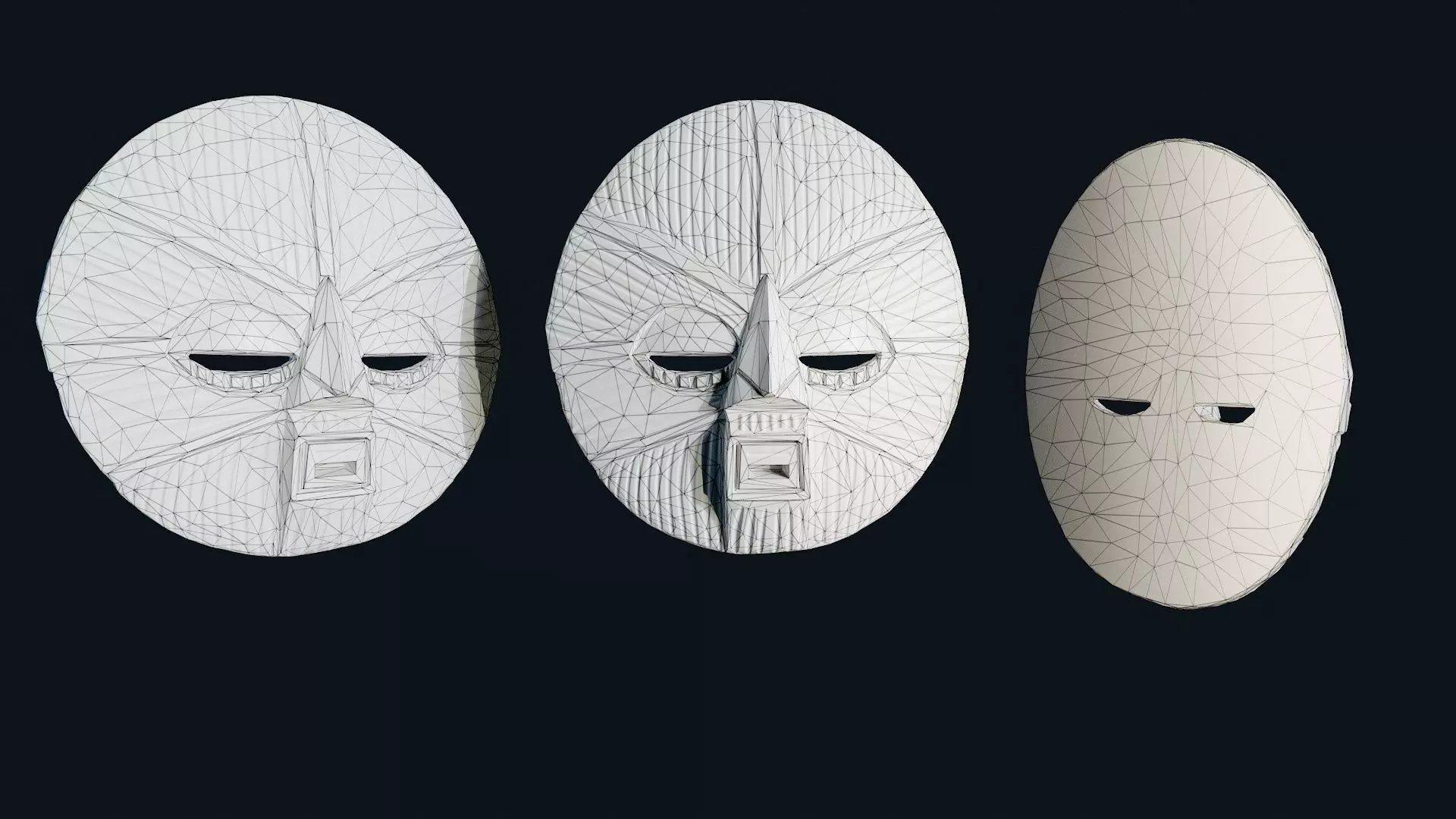 African Decor Mask 7 Low-poly 3D model_5