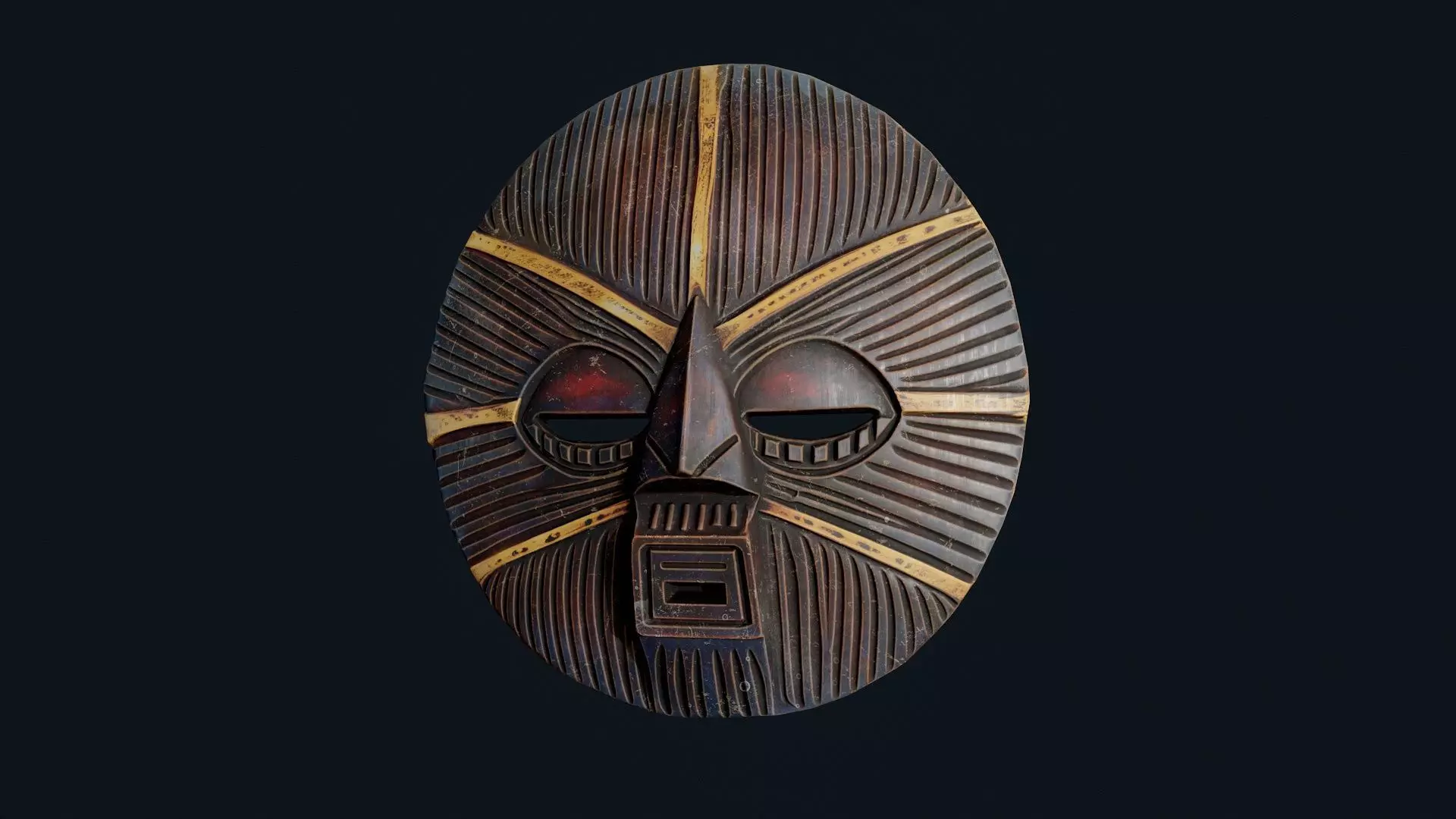 African Decor Mask 7 Low-poly 3D model_0